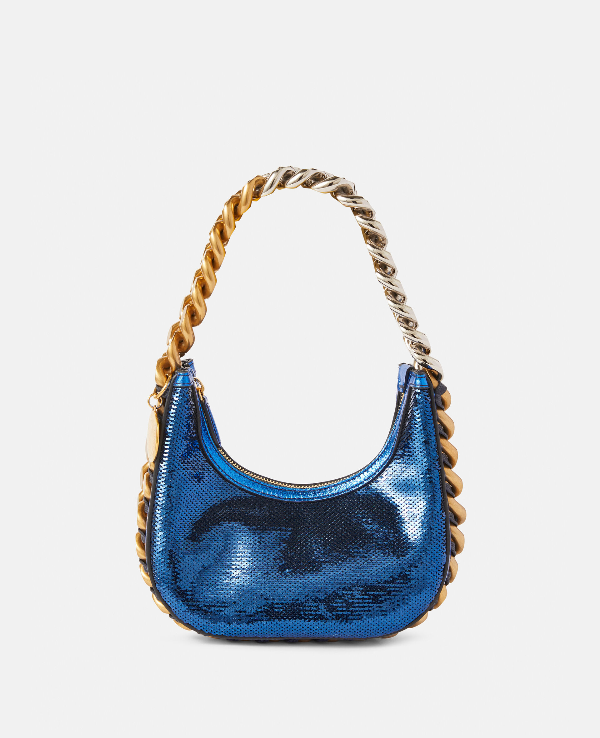 Frayme Mini Zipped Sequinned Shoulder Bag-Black-large image number 0