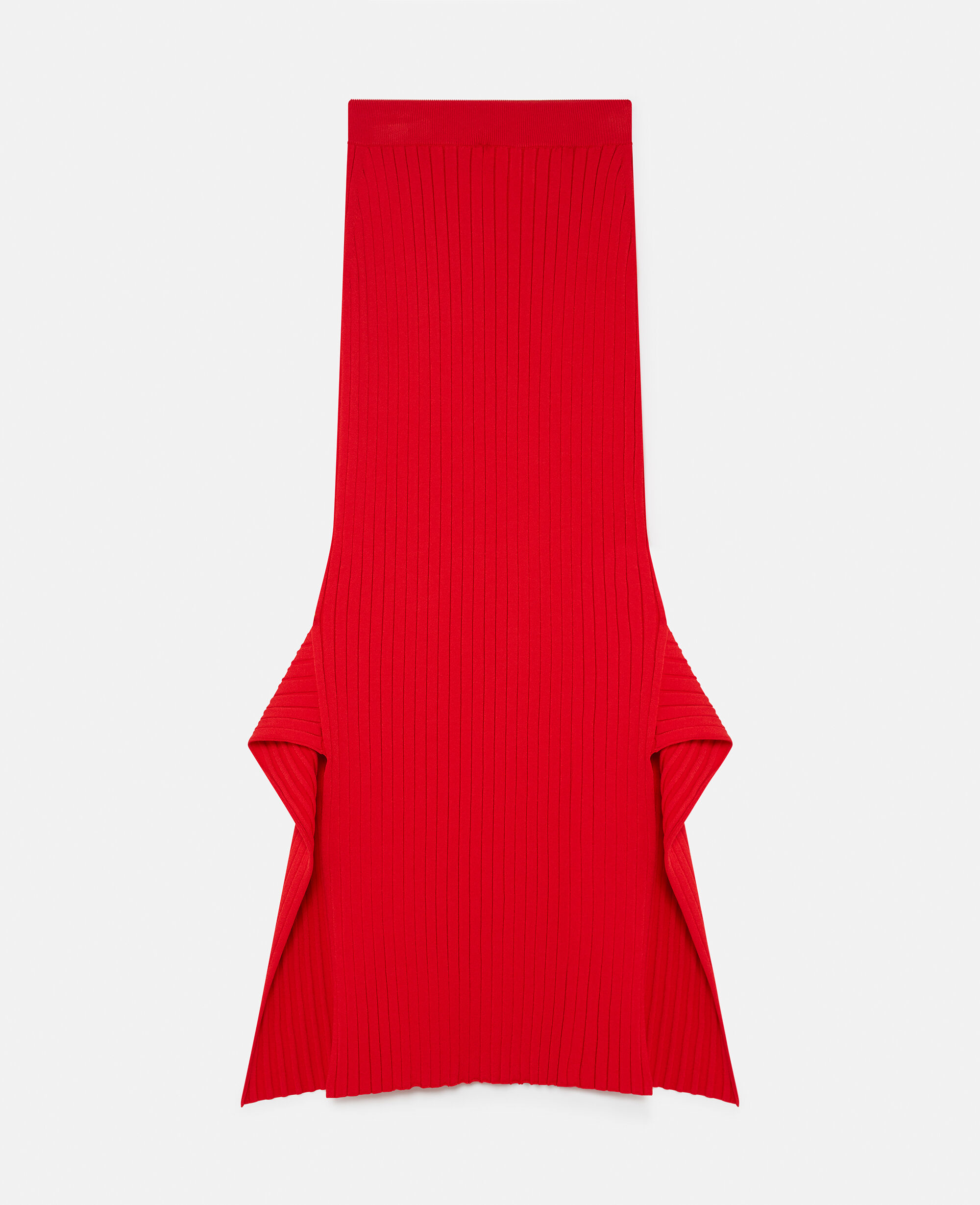 Red ribbed midi skirt on sale