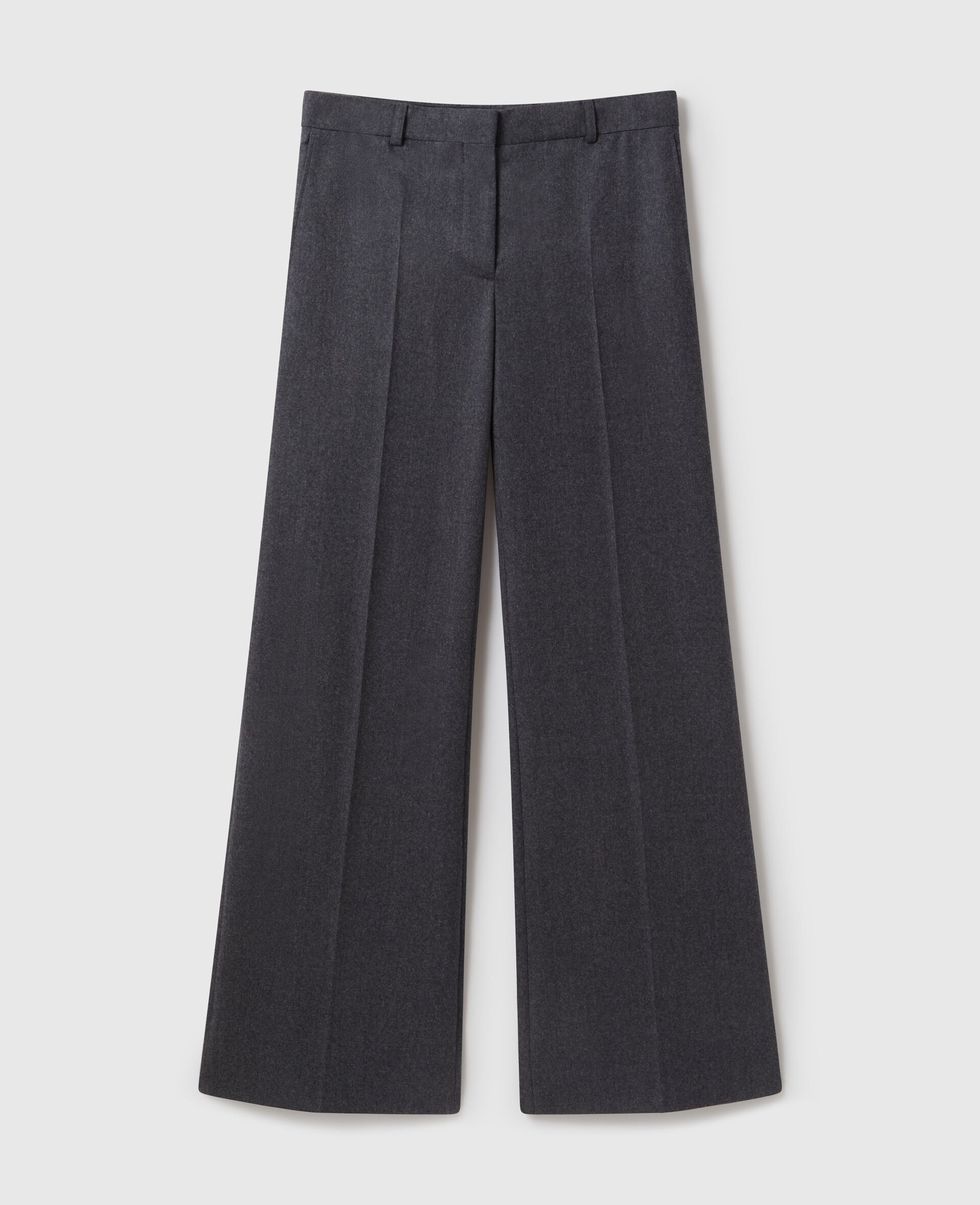 Low-Rise  Flared Trousers-Grey-medium