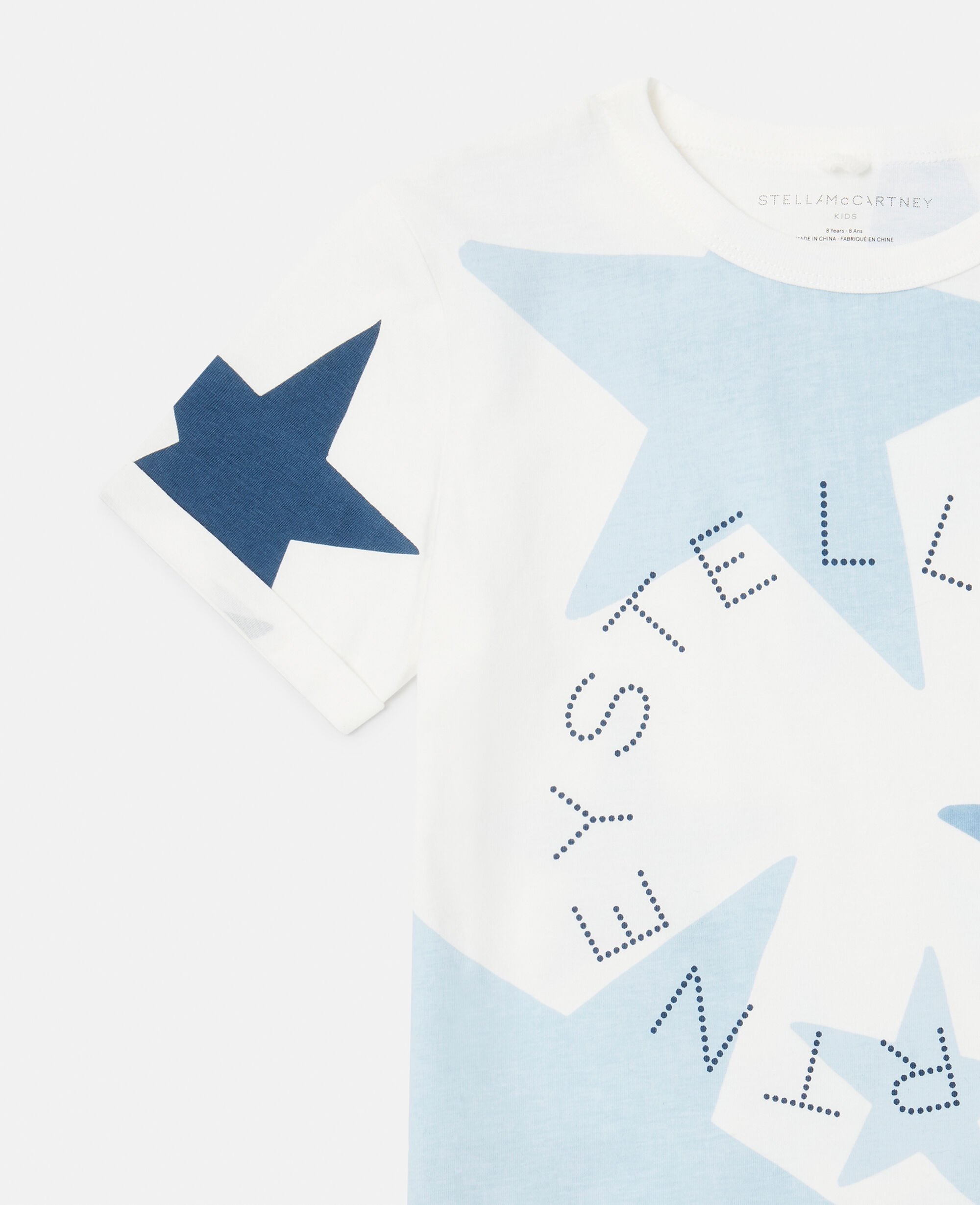 Kids Blue Stella Logo Star Print T Shirt Stella McCartney CA