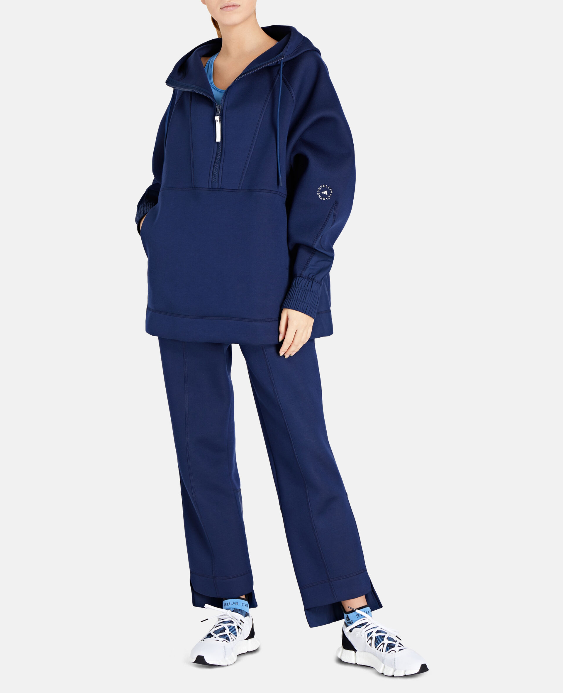 Navy blue zip hoodie women's clearance