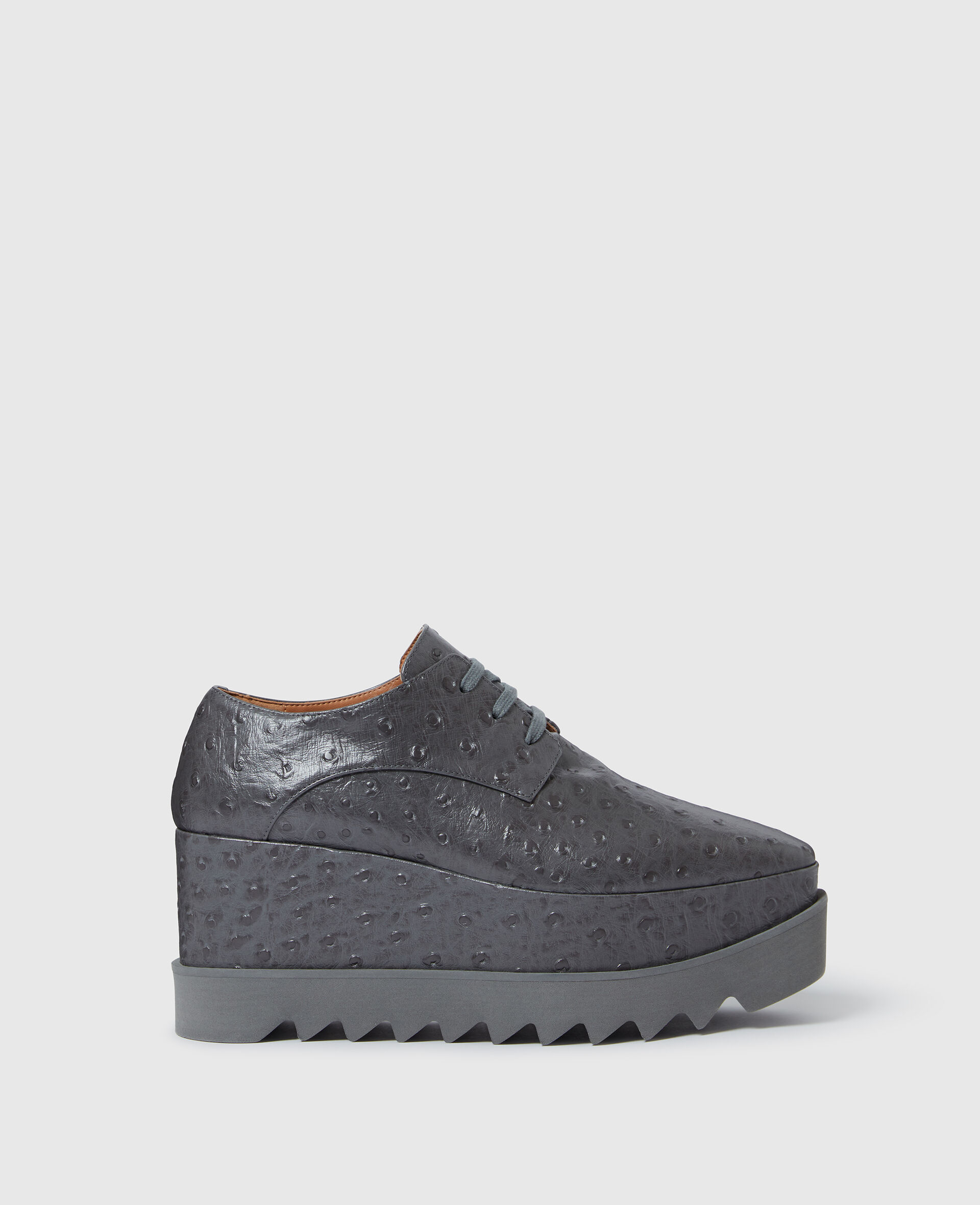 Elyse Ostrich Platform Shoes-Grey-medium