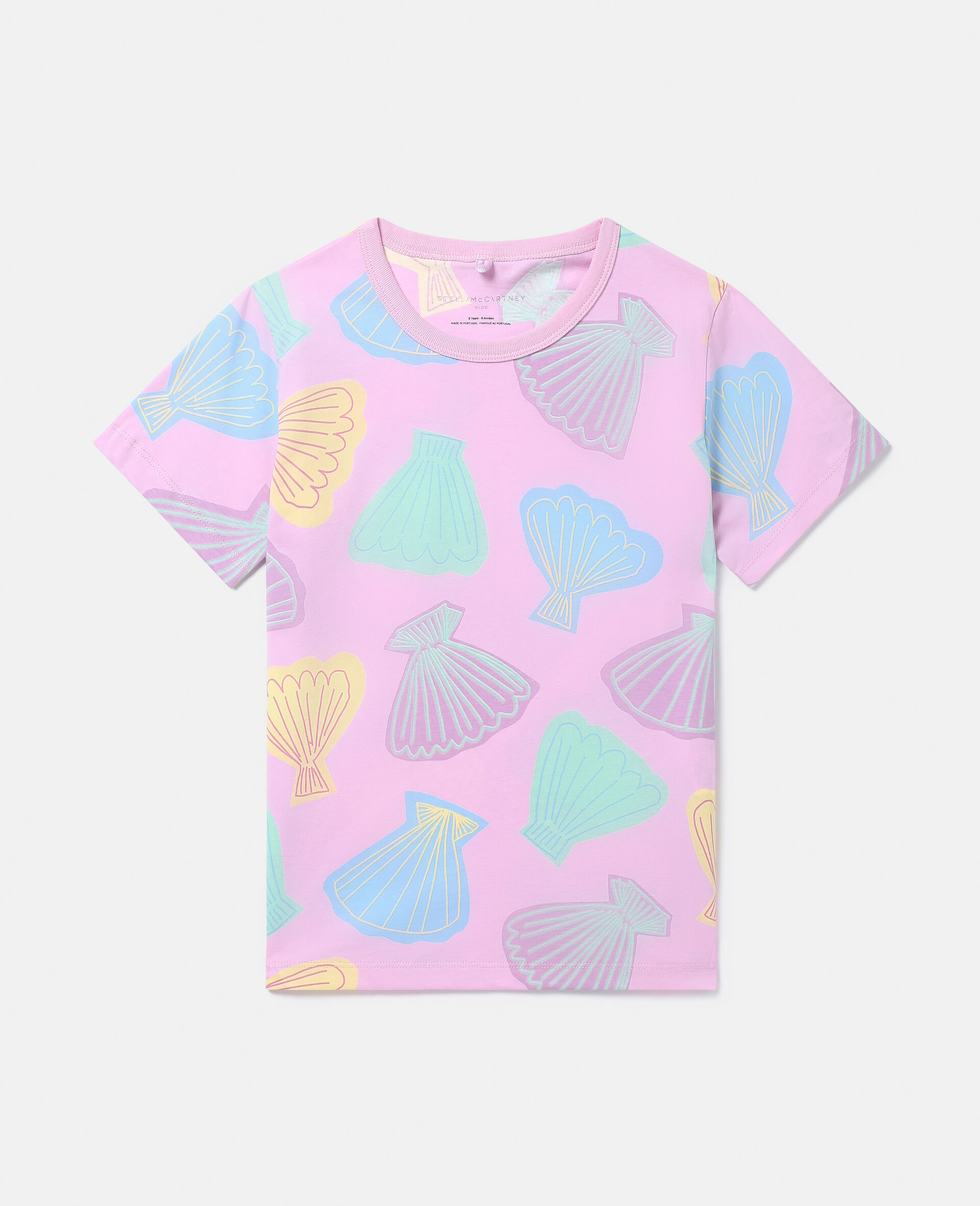 Seashell Print T-Shirt-Pink-medium