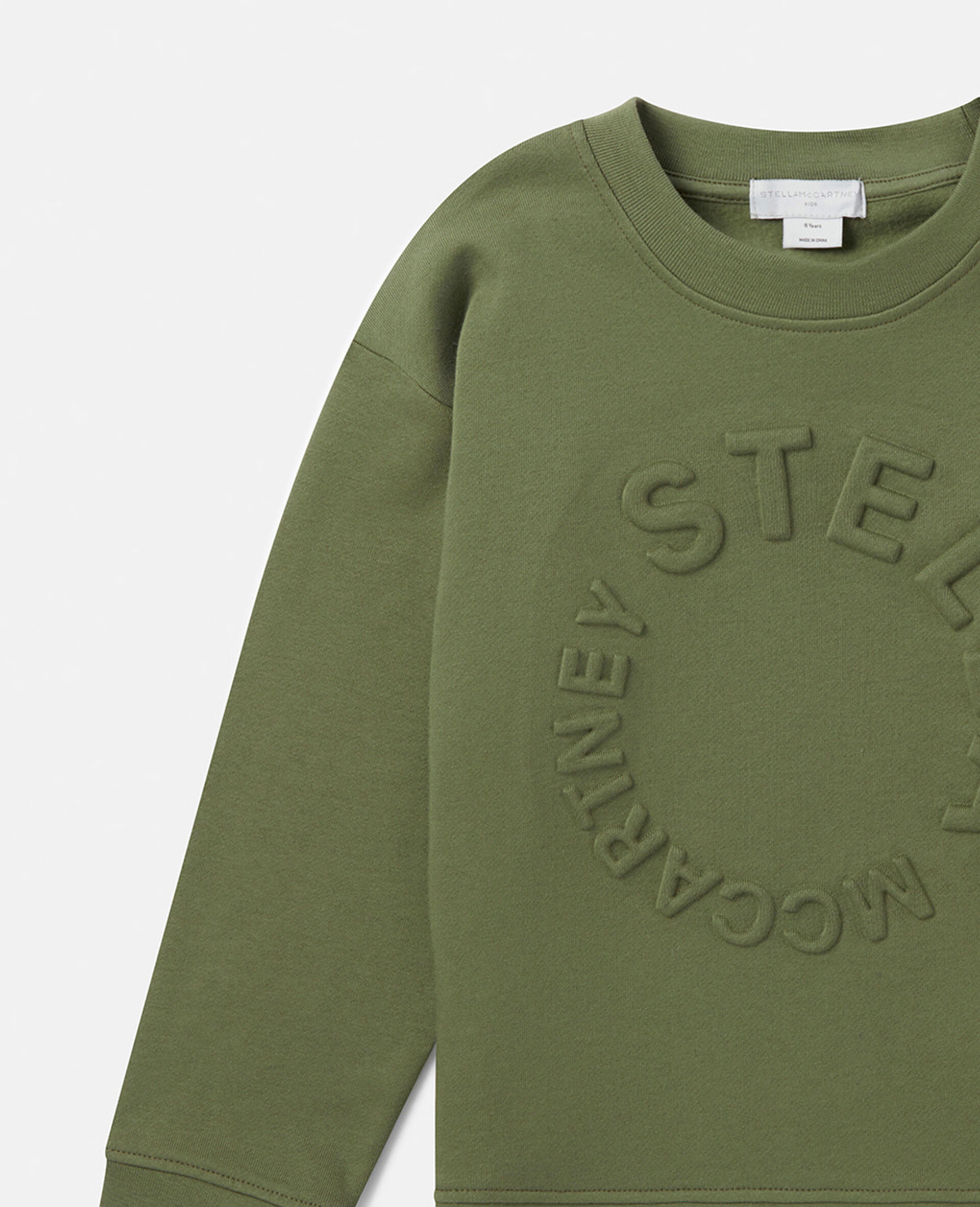 Circular Logo Embroidery Sweatshirt-Green-large image number 1