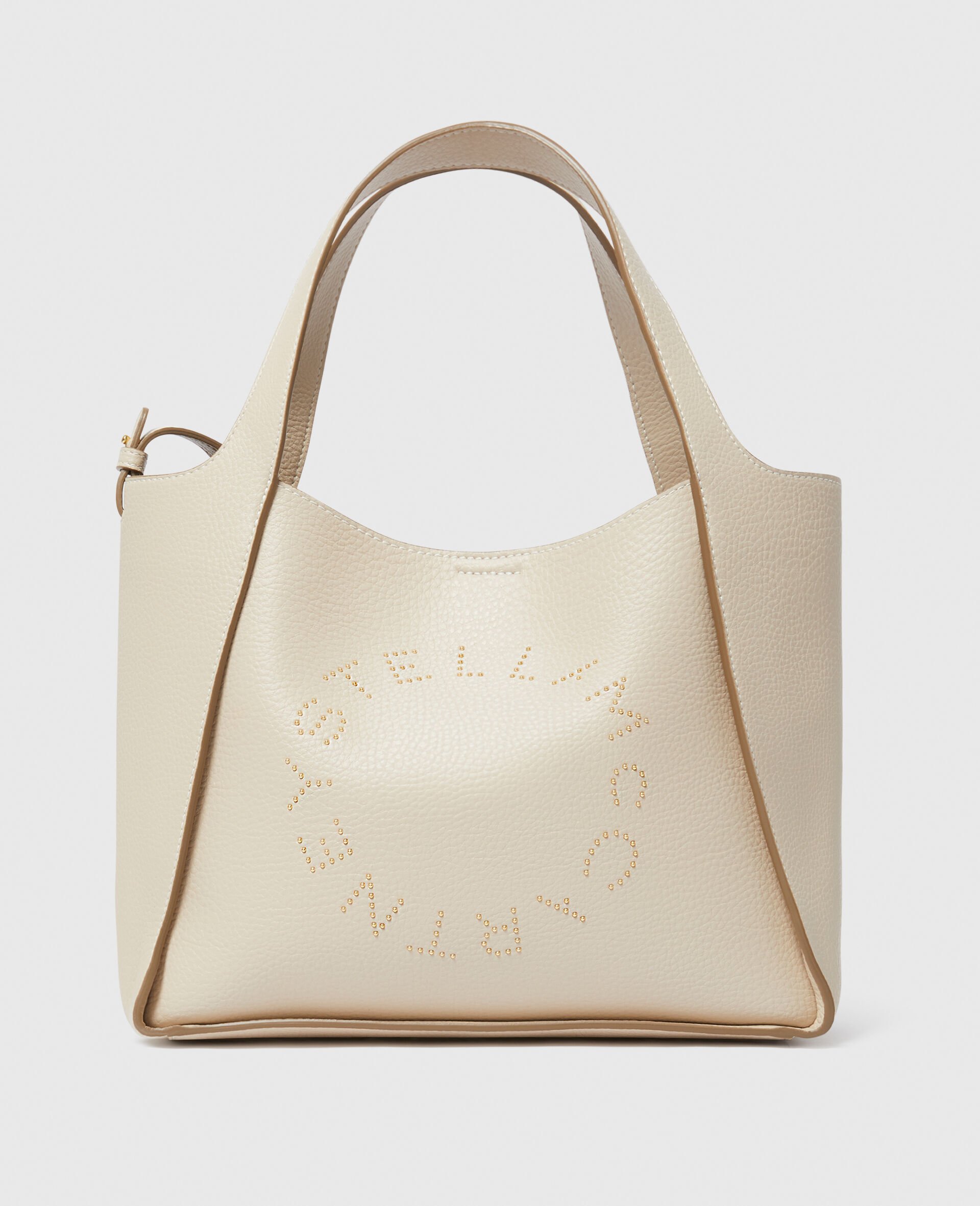 Cabas a bandouliere et poignee superieure Logo-Cream-medium