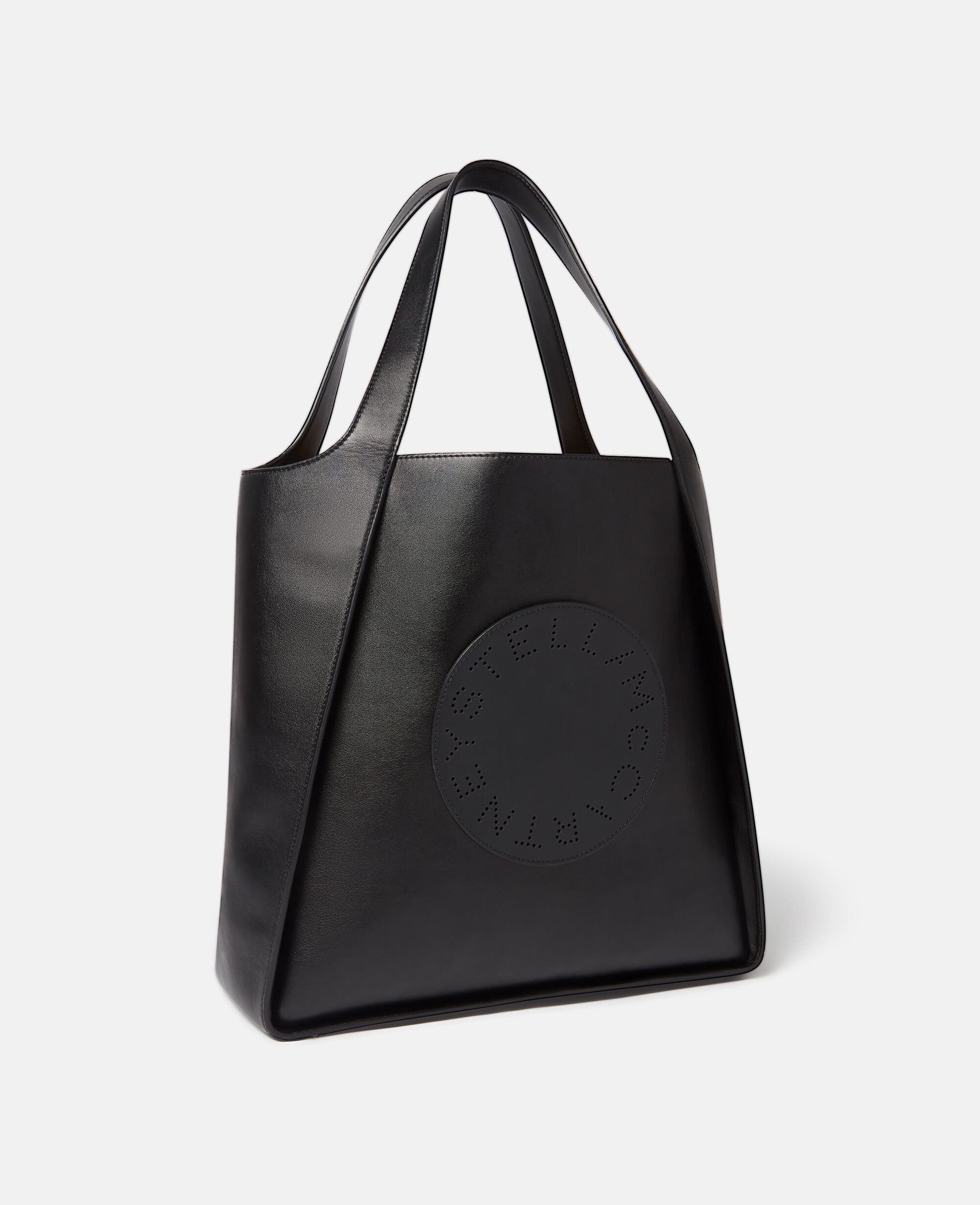 【大人気】STELLA MCCARTNEY スクエアトートバッグ Women ブラック ステラ ロゴ スクエア トートバッグ | Stella