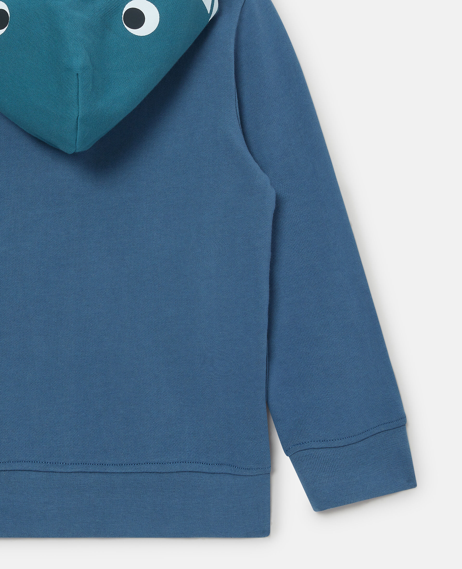 Whale Motif Hoodie-Blue-large image number 3