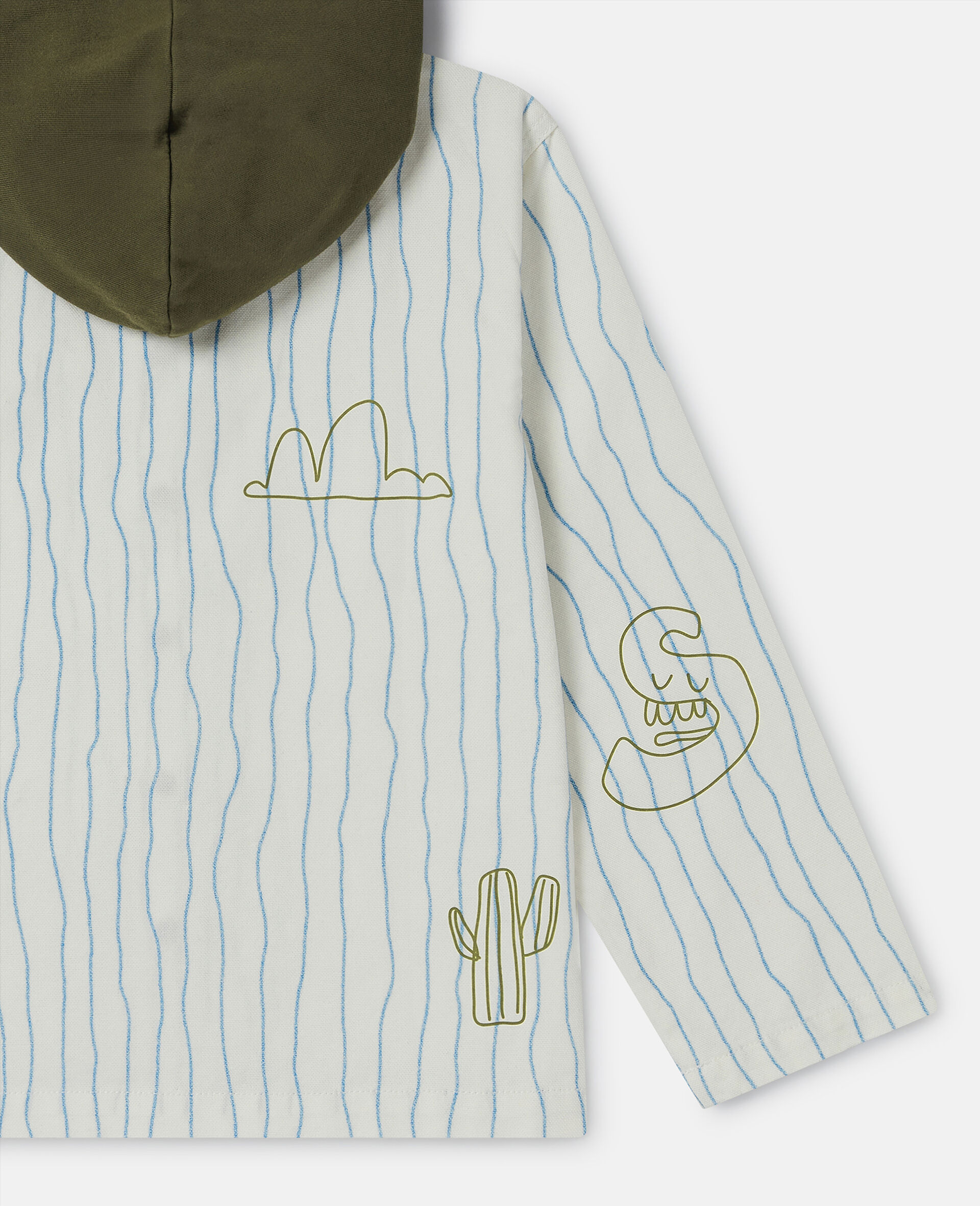 Skateboard Print Hooded Jacket-Cream-large image number 3