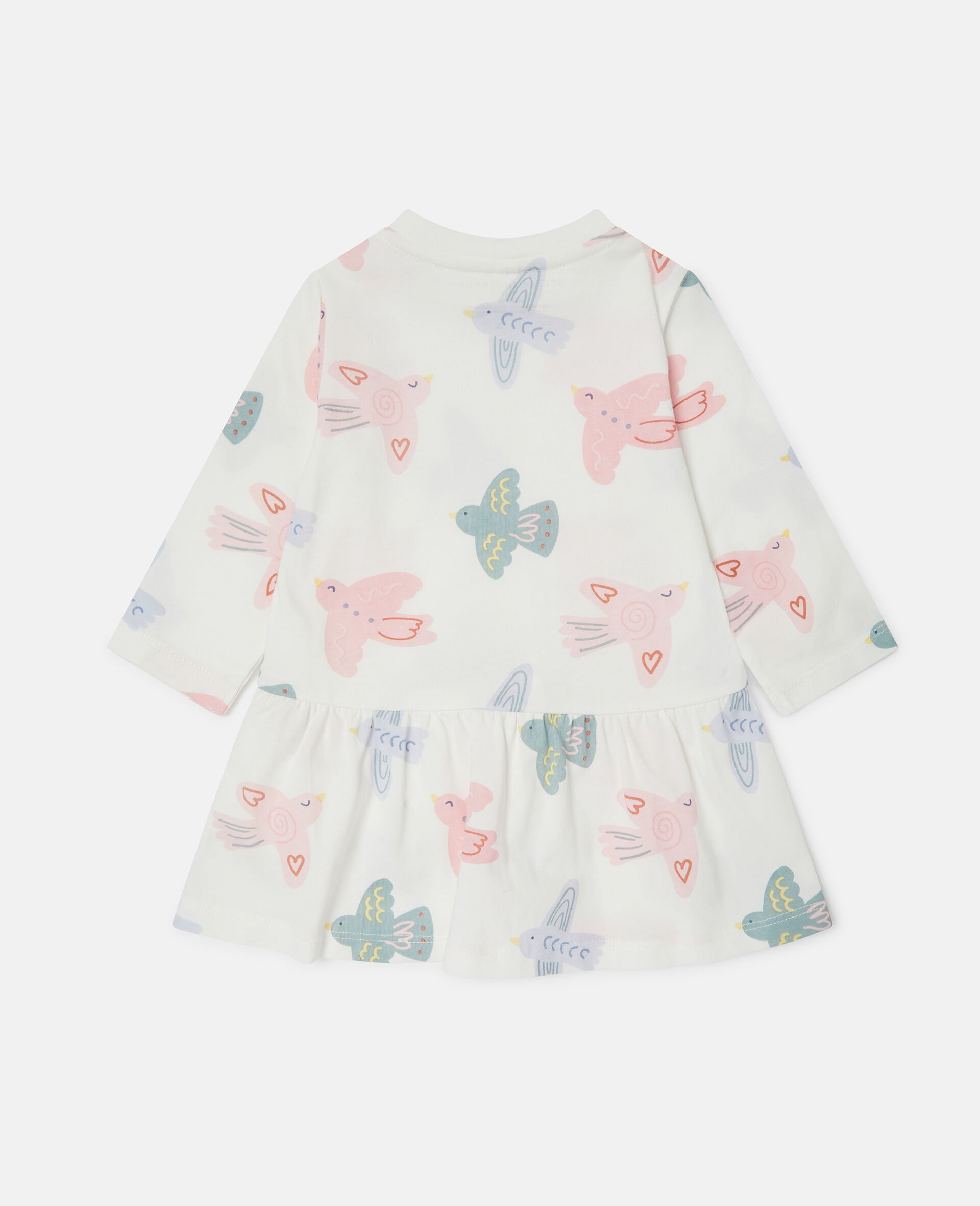 Langärmeliges Kleid mit Tauben-Print-Weiß-large Langärmeliges Kleid mit Tauben-Print-Weiß-large image number 2
