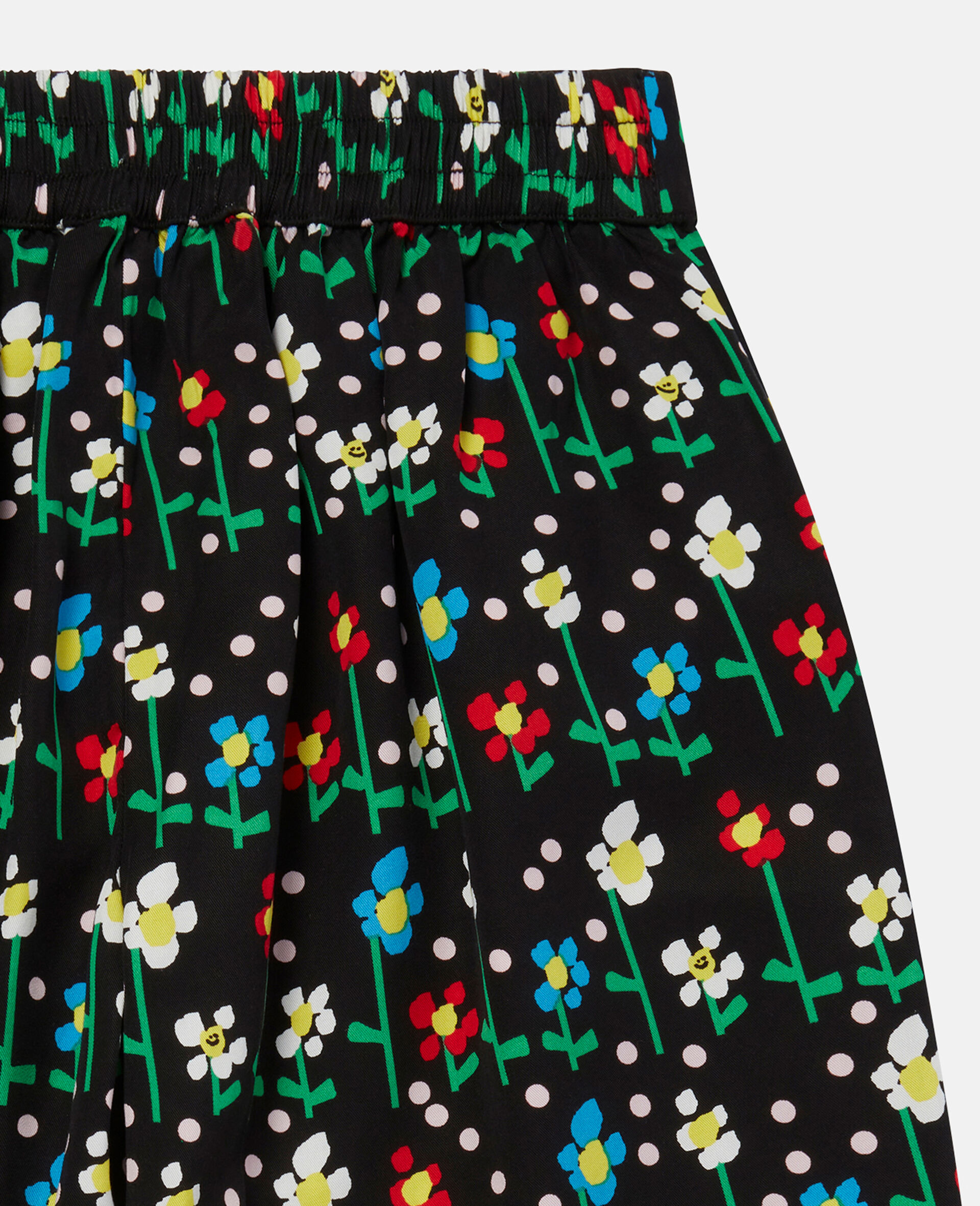 Dotted Daisy Print Tencel Harem Trousers-Black-large image number 3