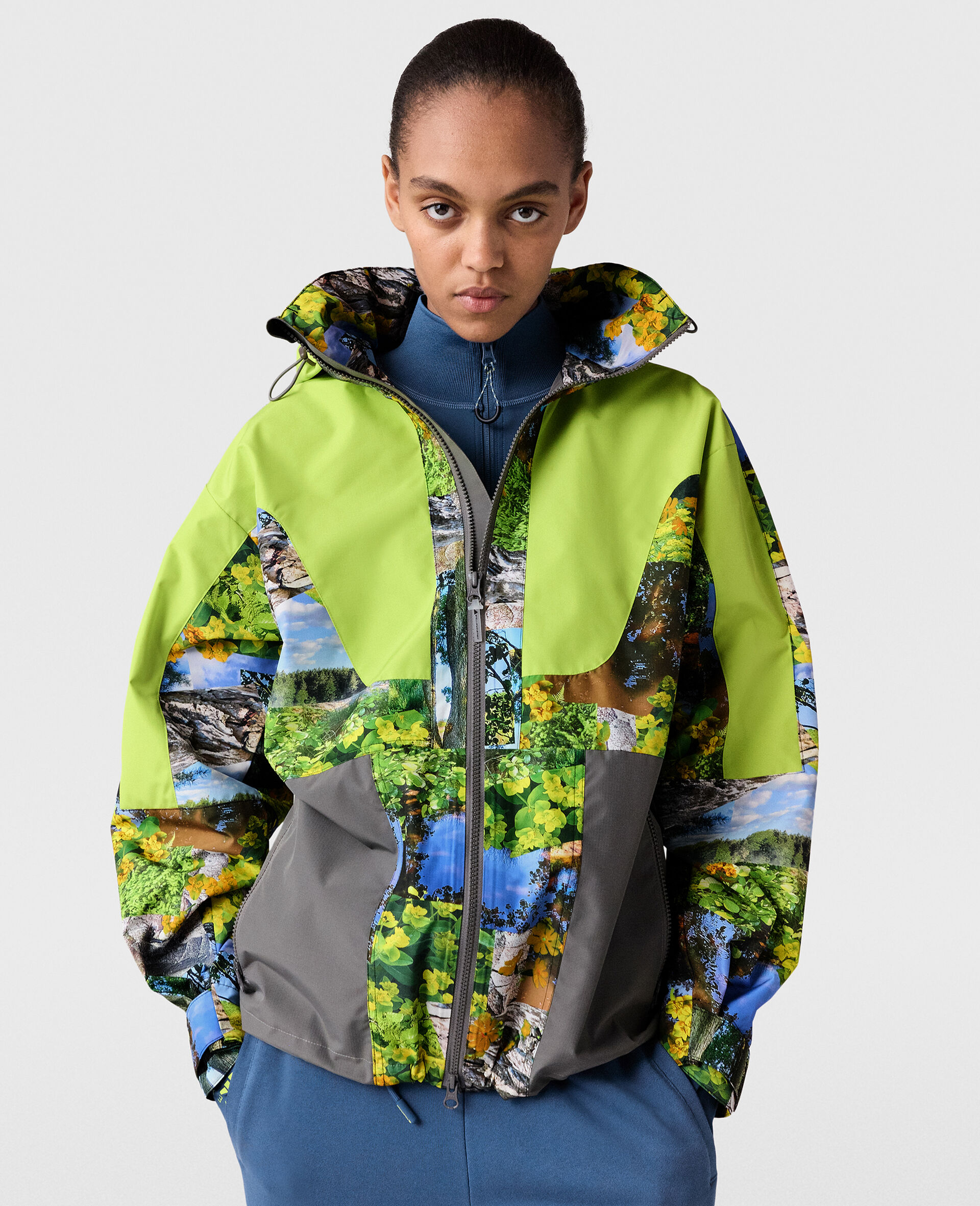 TrueNature Hooded Rain Jacket-Green-model