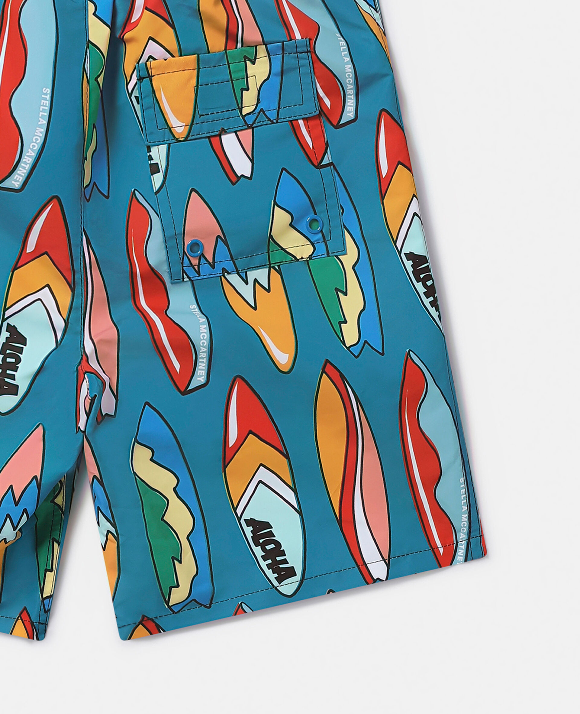 Surfboard Print Swimming Trunks-Multicolour-large image number 1