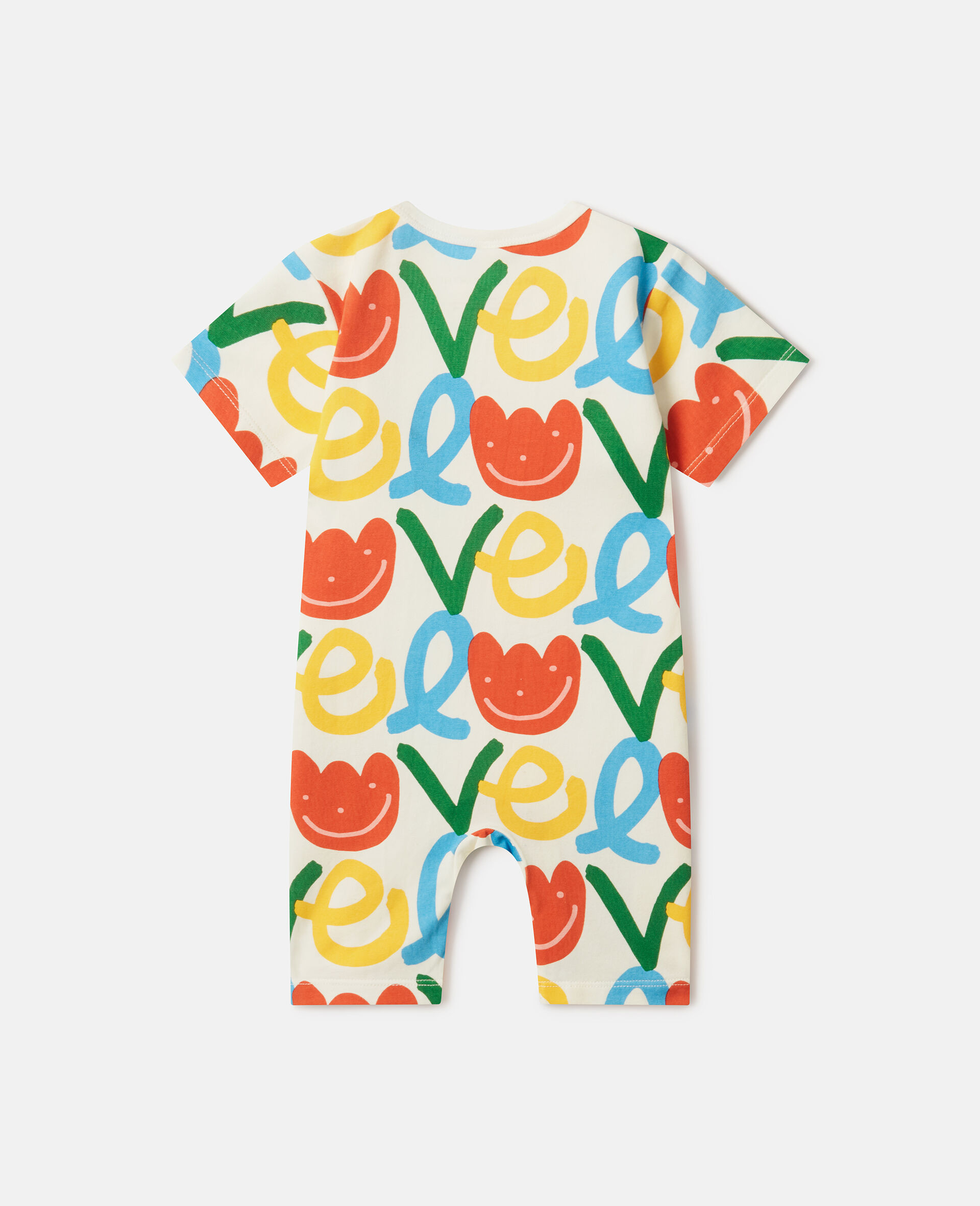 All-Over Love Print Romper-White-large image number 2
