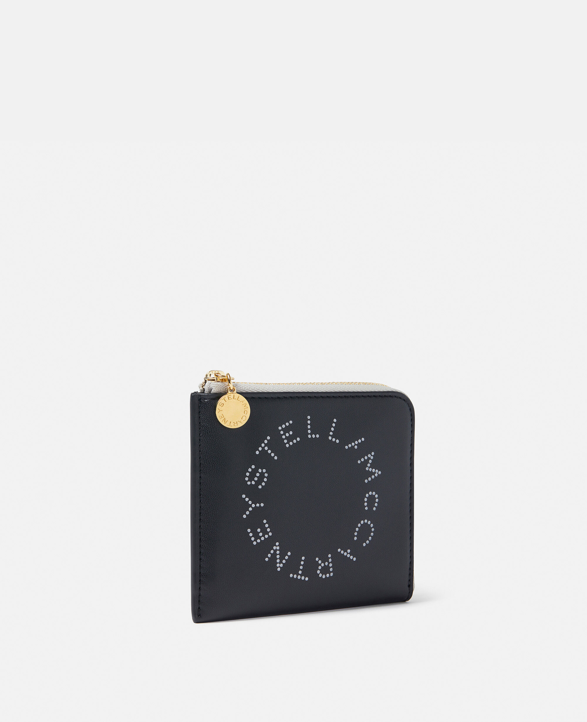 新品　STELLA McCARTNEY カードホルダー　ブラック×ホワイト Women Black ステラ ロゴ ジップ カードホルダー | Stella