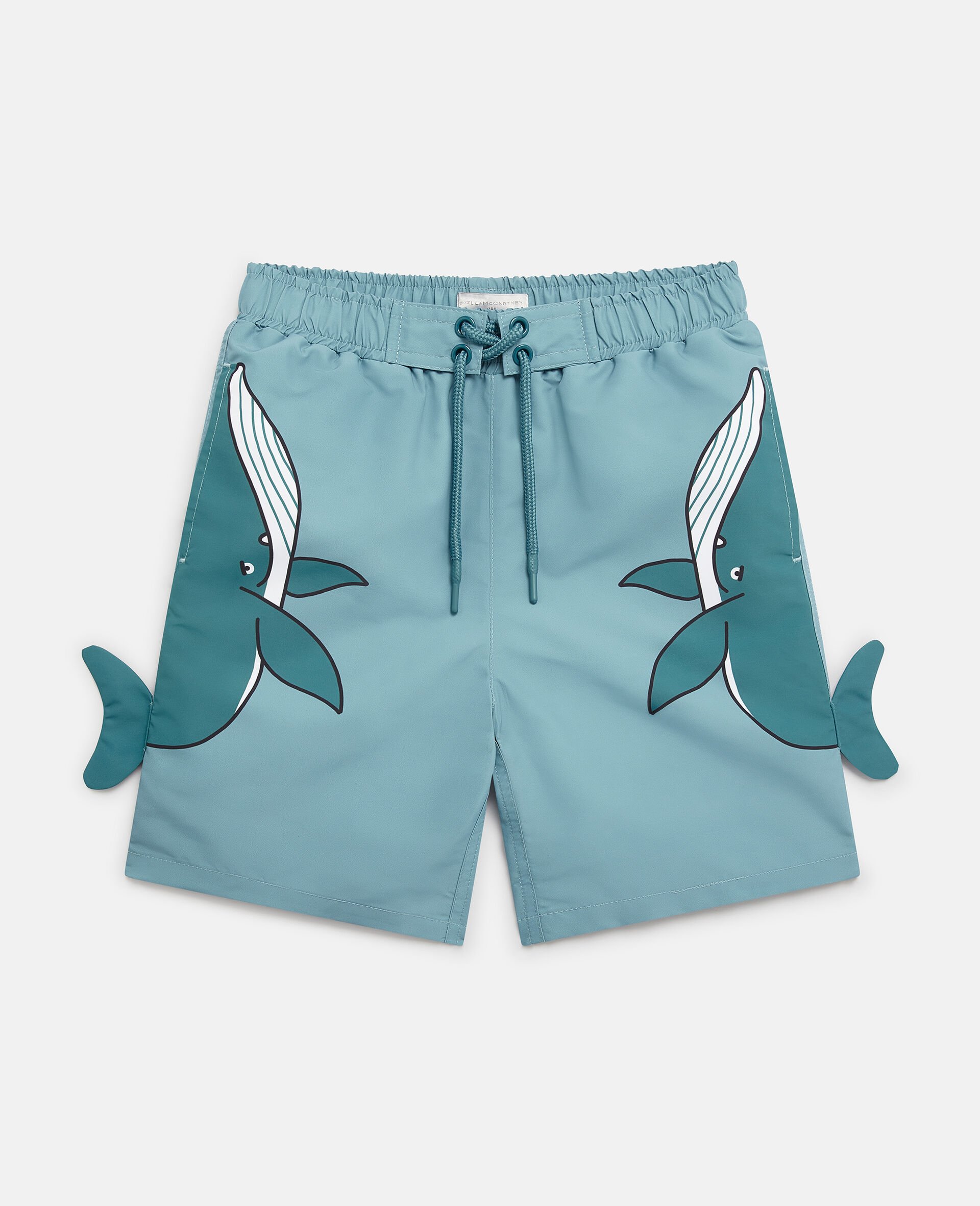 Short de bain graphique avec baleine-Bleu-medium