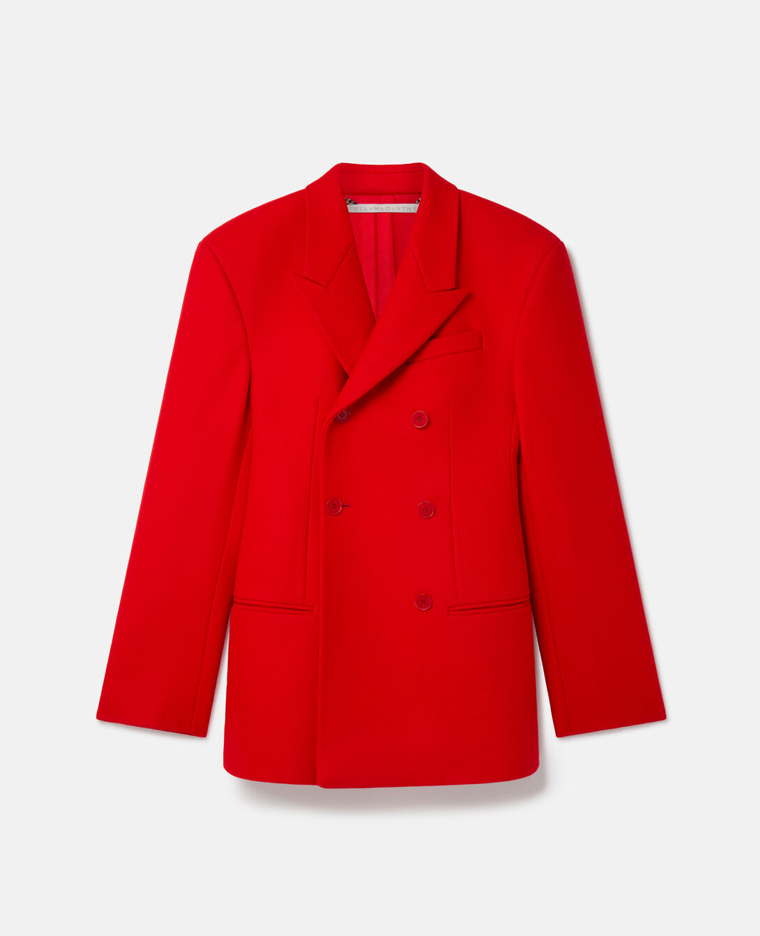 Women Lipstick Red Moulded Waist Double-Breasted Blazer