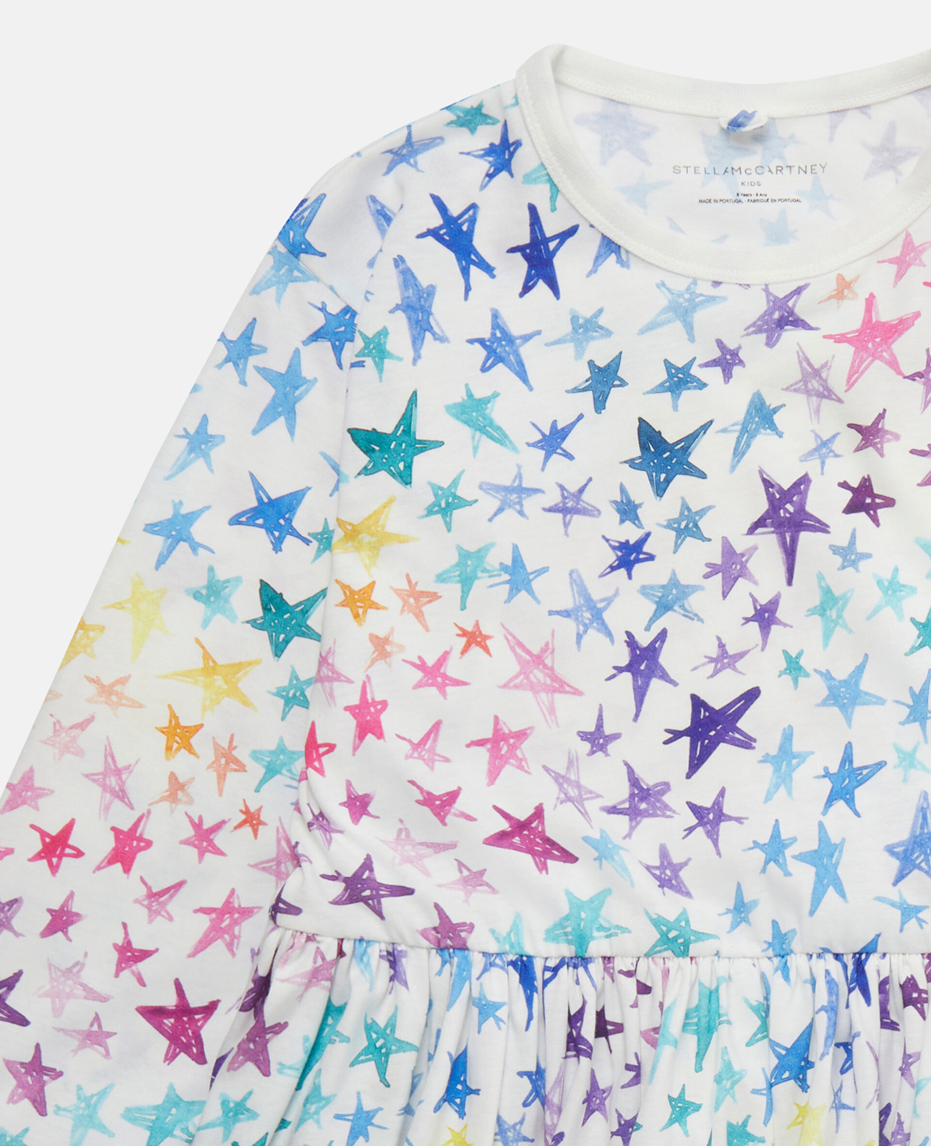 Rainbow Star Doodle Skater Dress-Multicolour-large image number 1