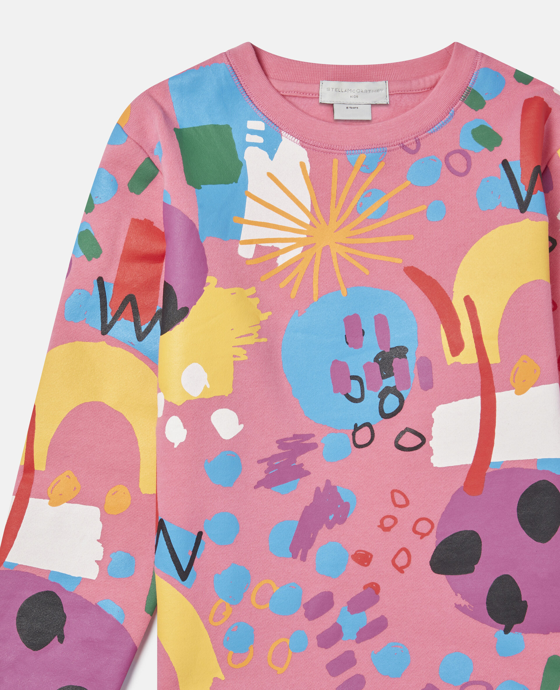 Painting Cotton Fleece Sweatshirt -Pink-large image number 1