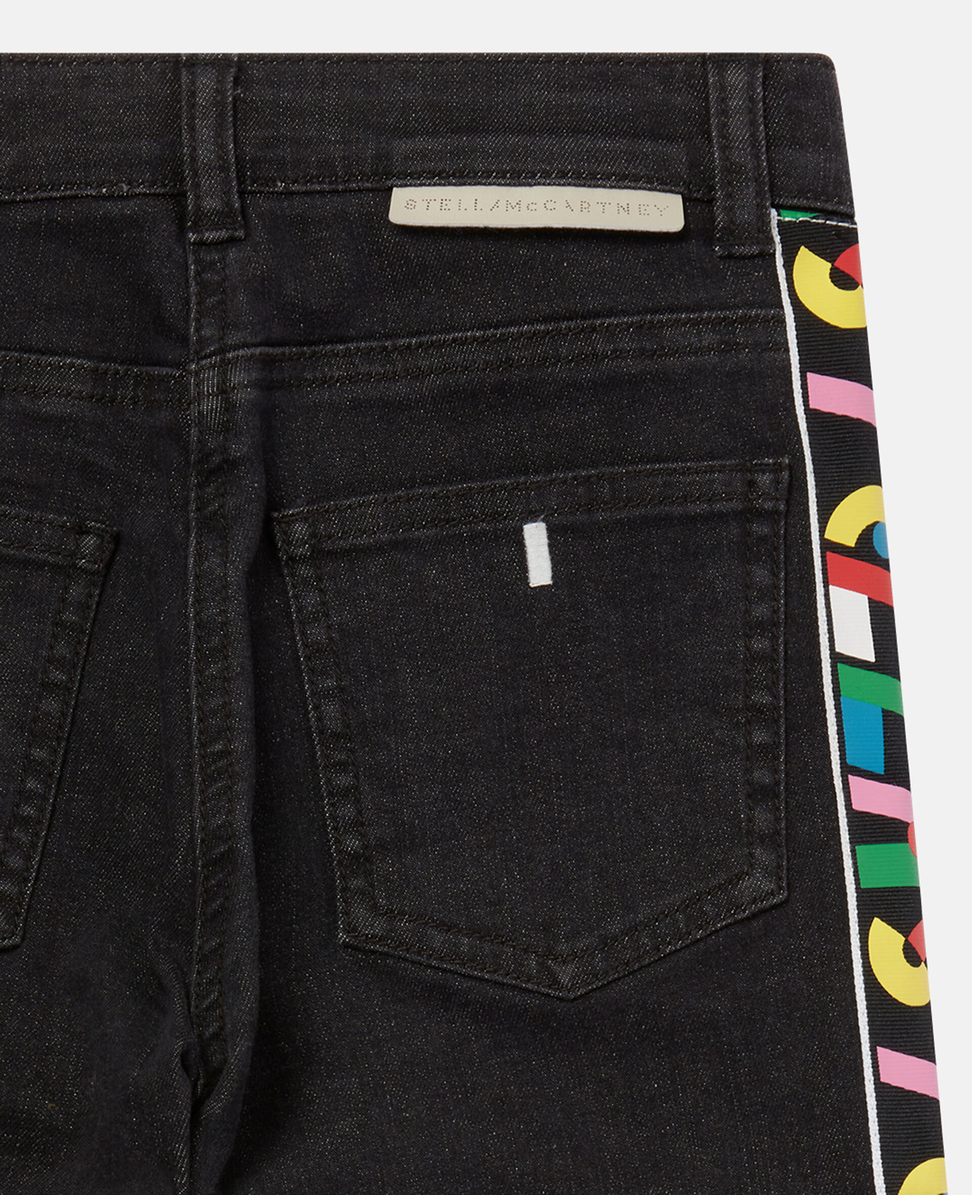 Women Black Logo Tape Denim Trousers Stella McCartney US