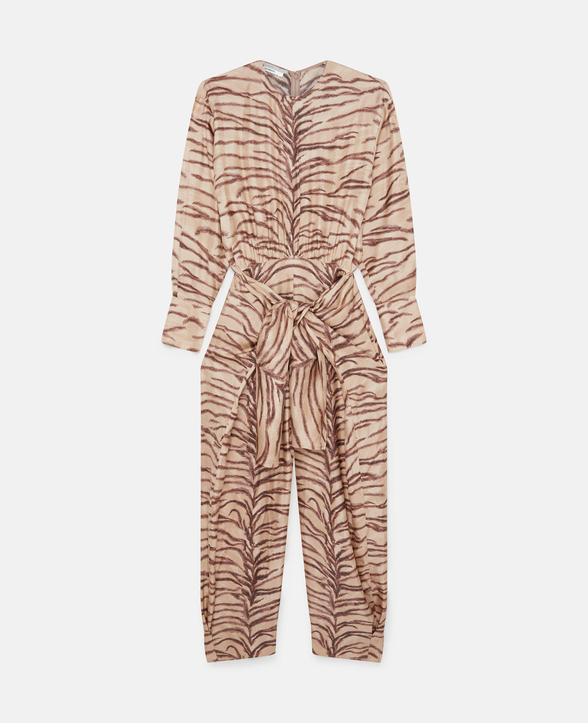 Women Natural tiger print Tiger Print Tie Front Jumpsuit Stella McCartney US