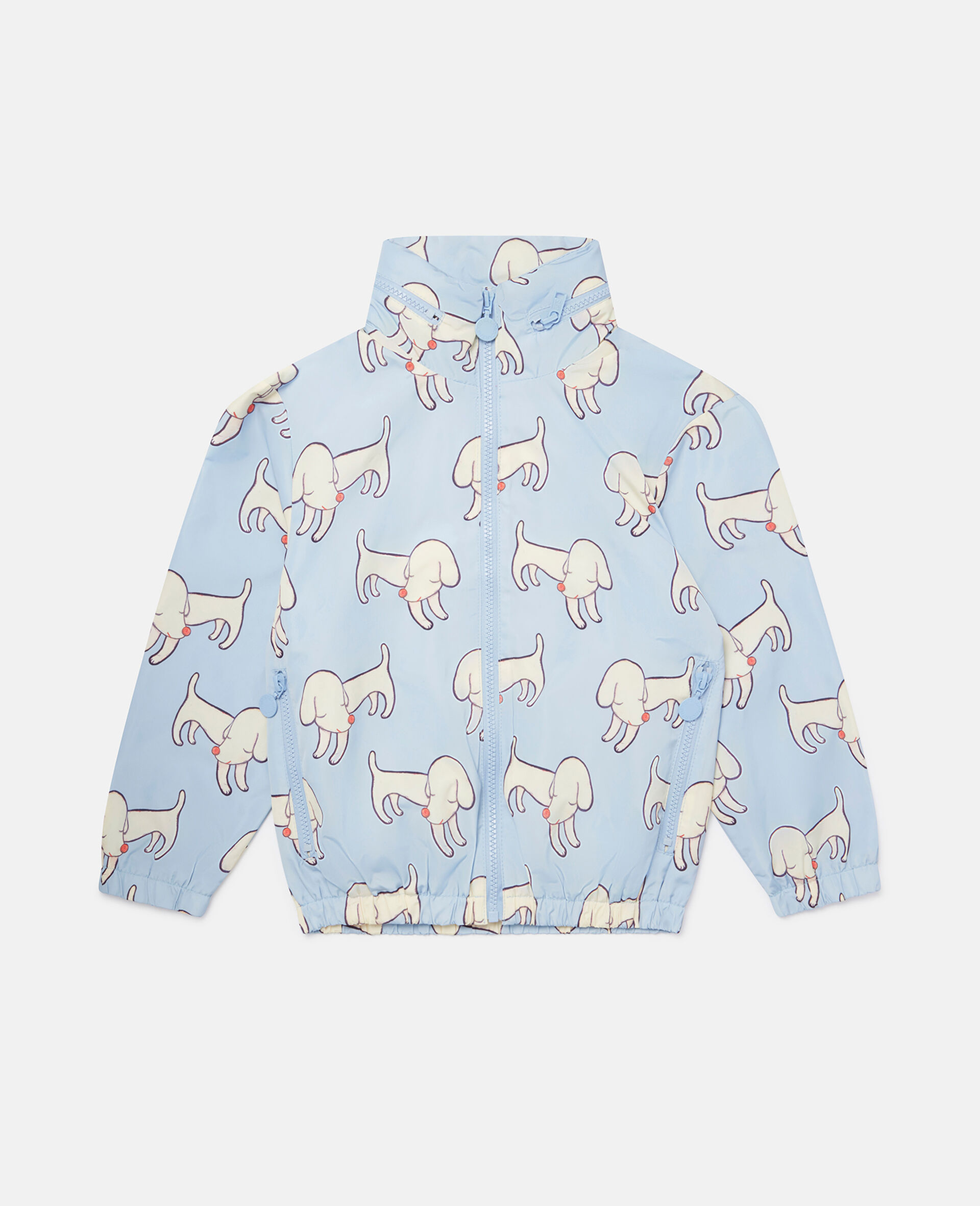 Lonesome Puppy Print Packable Hooded Jacket-Multicolour-large image number 0