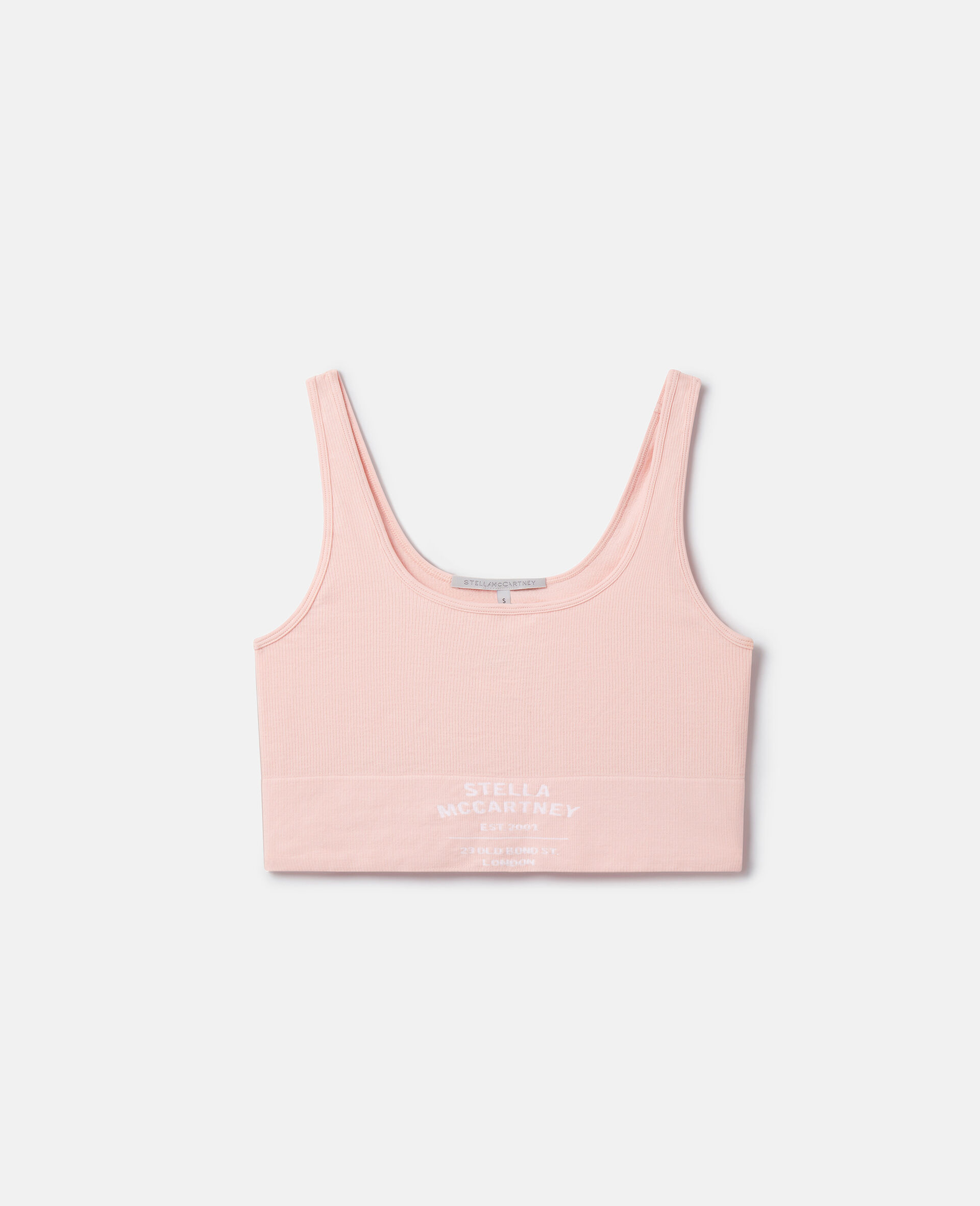ロゴ シームレス クロップドタンクトップ-ピンク-medium