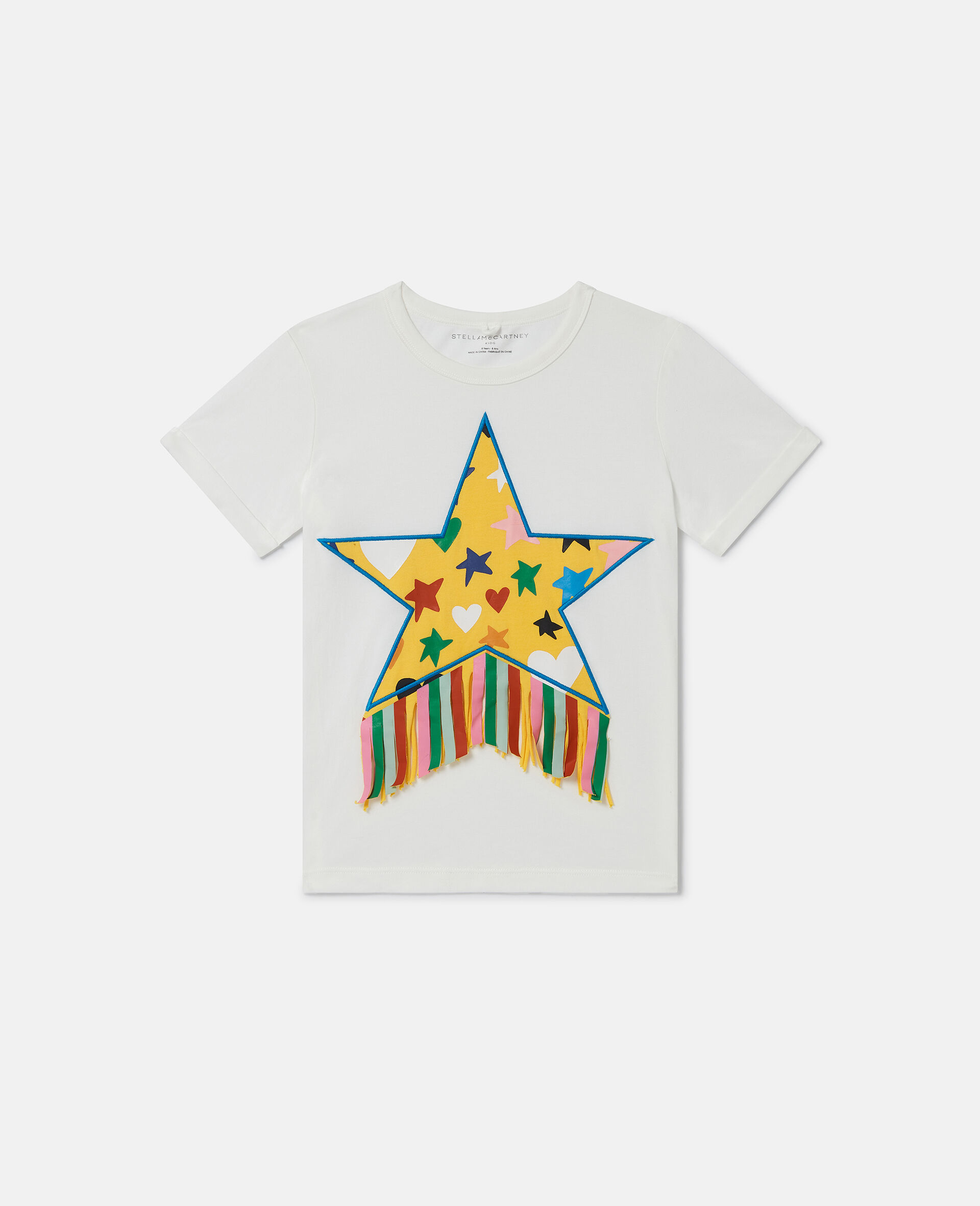 星星图案流苏T恤-Cream-large image number 0