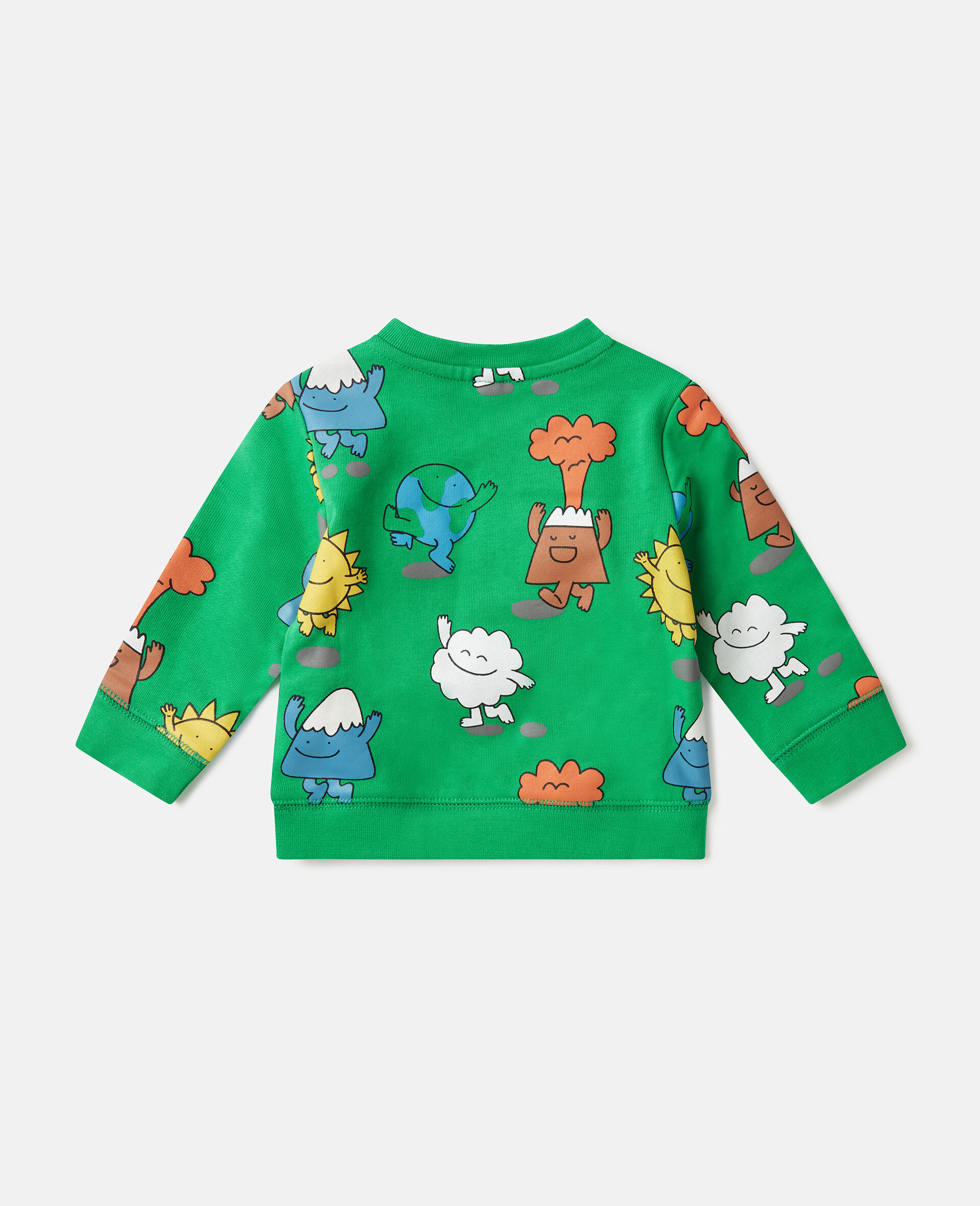 Earth Friends Print Crewneck Sweatshirt-Green-large Earth Friends Print Crewneck Sweatshirt-Green-large image number 2