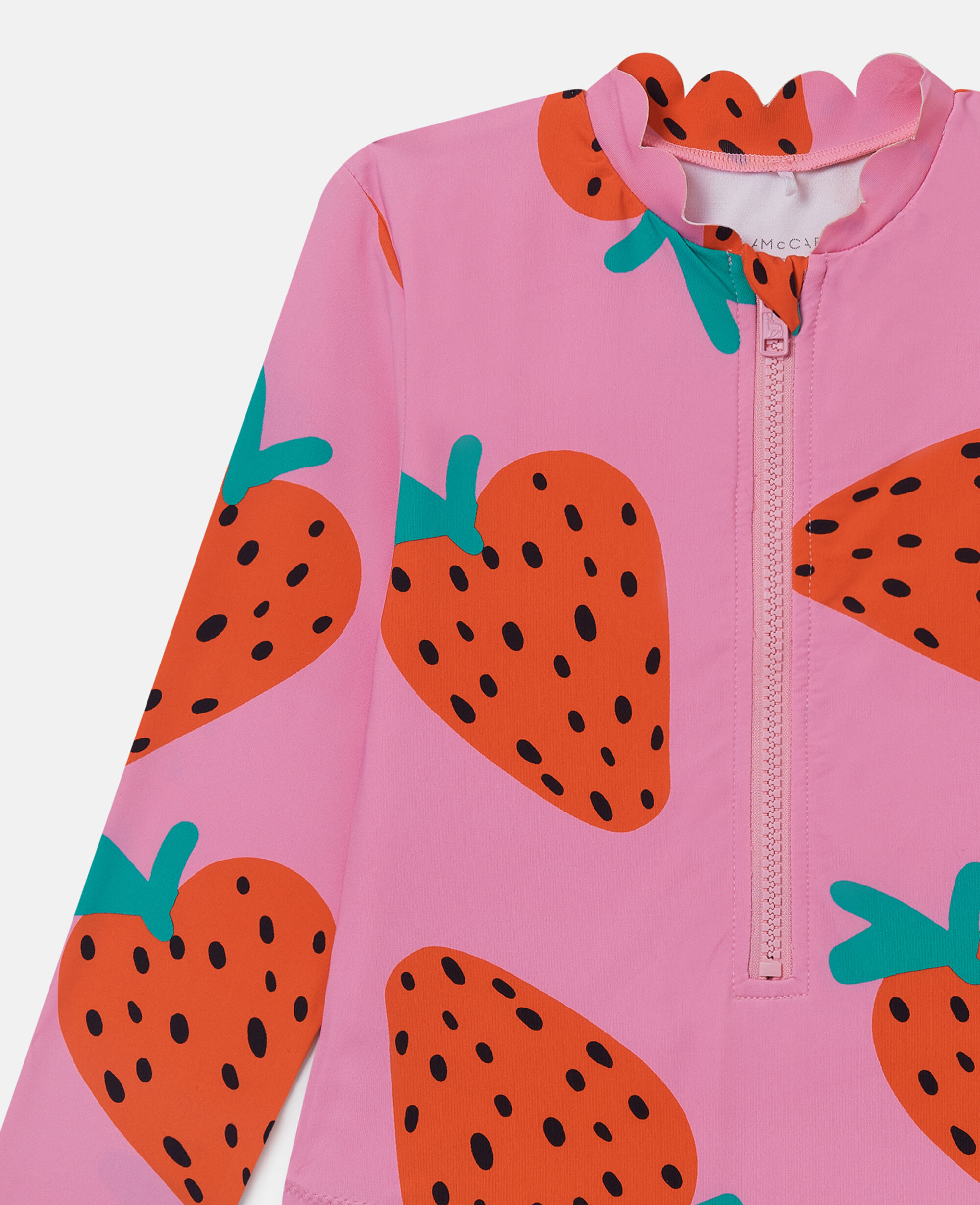 珍しい Kids Pink Strawberry Print Long Sleeve Swimsuit | Stella スキー
