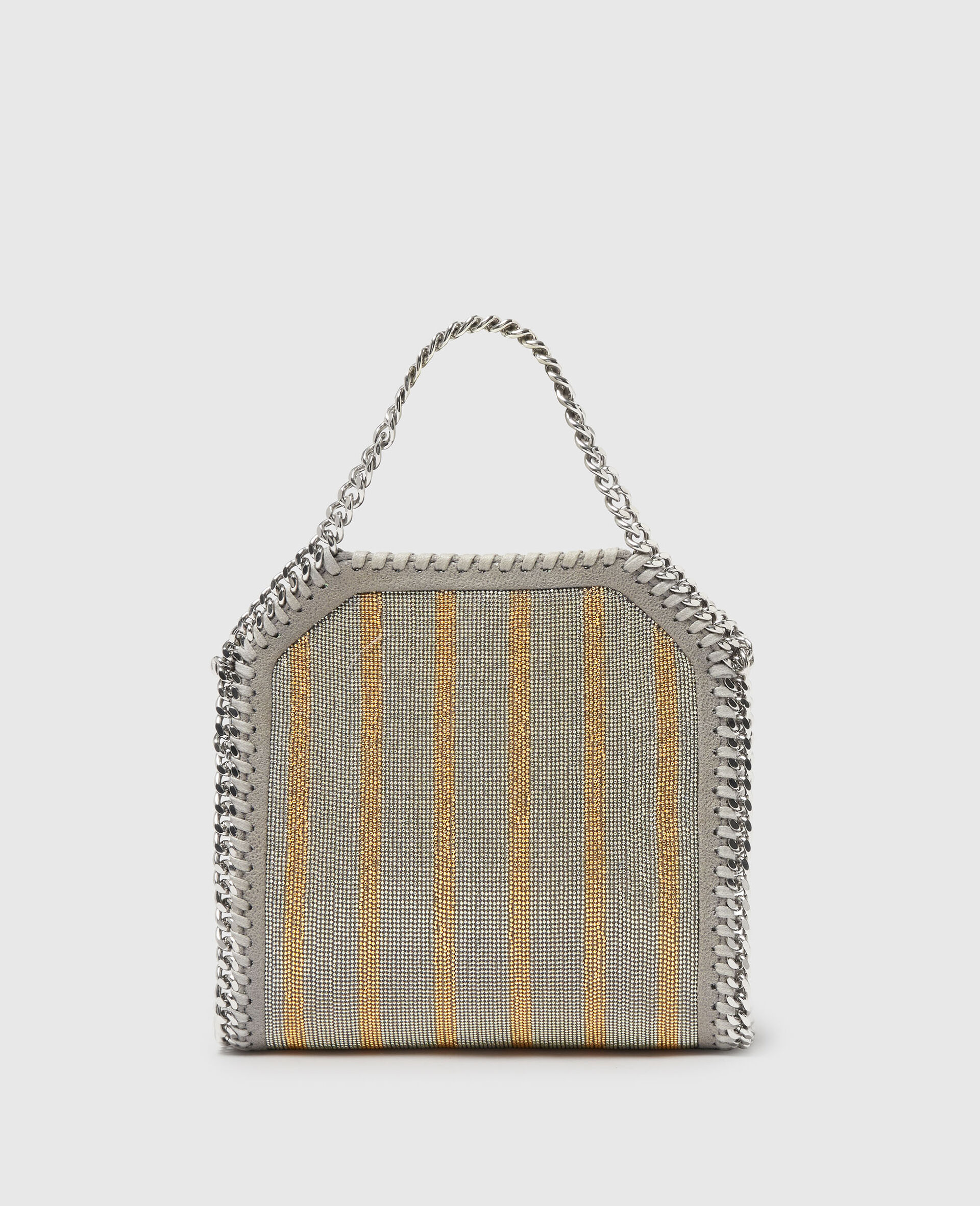 Limited-Edition Falabella Metallic Chain-Embroidered Tiny Tote Bag -Silver-large image number 3