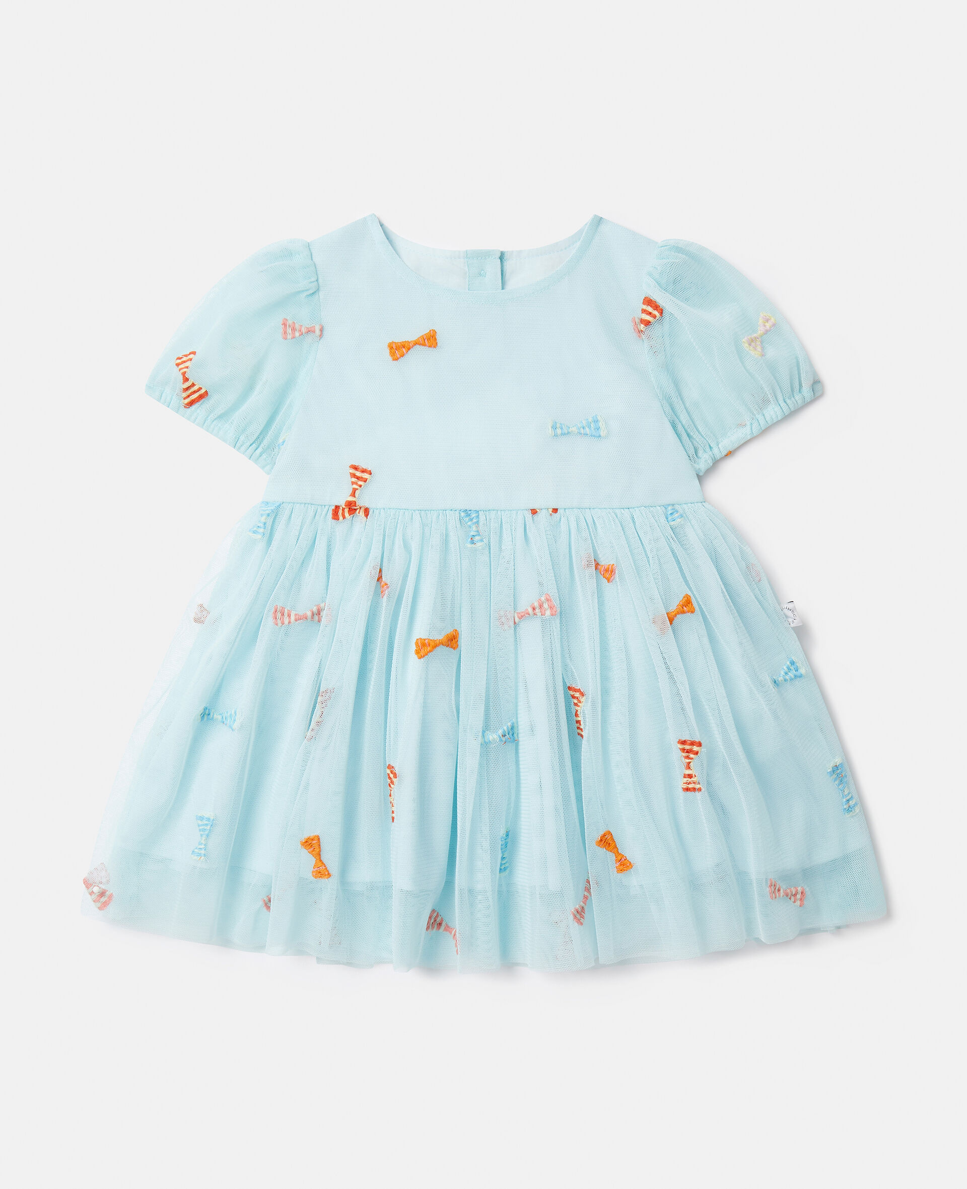 Striped Bow Print Occasion Dress-Blue-large image number 0