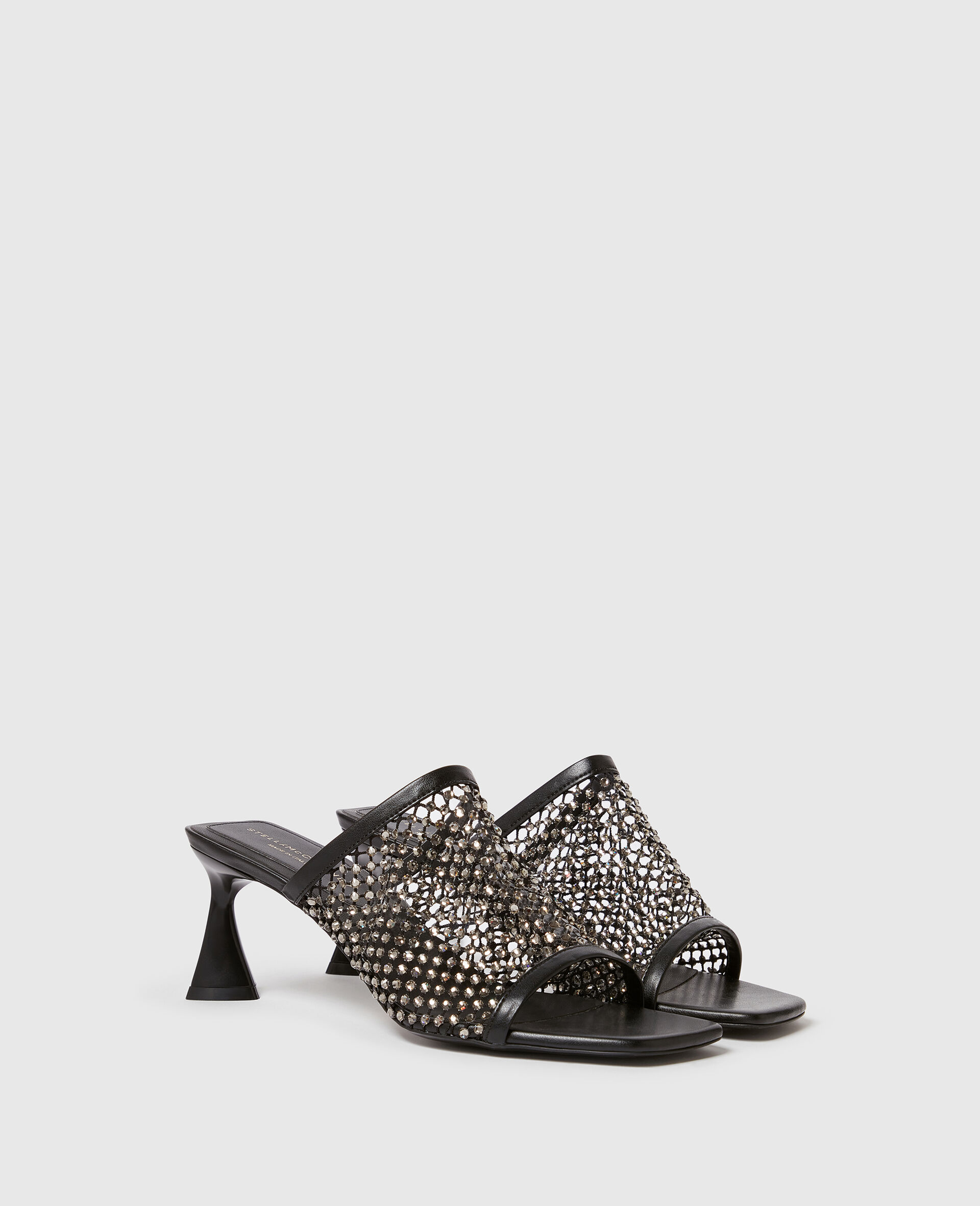 Crystal Mesh Mules-Black-medium
