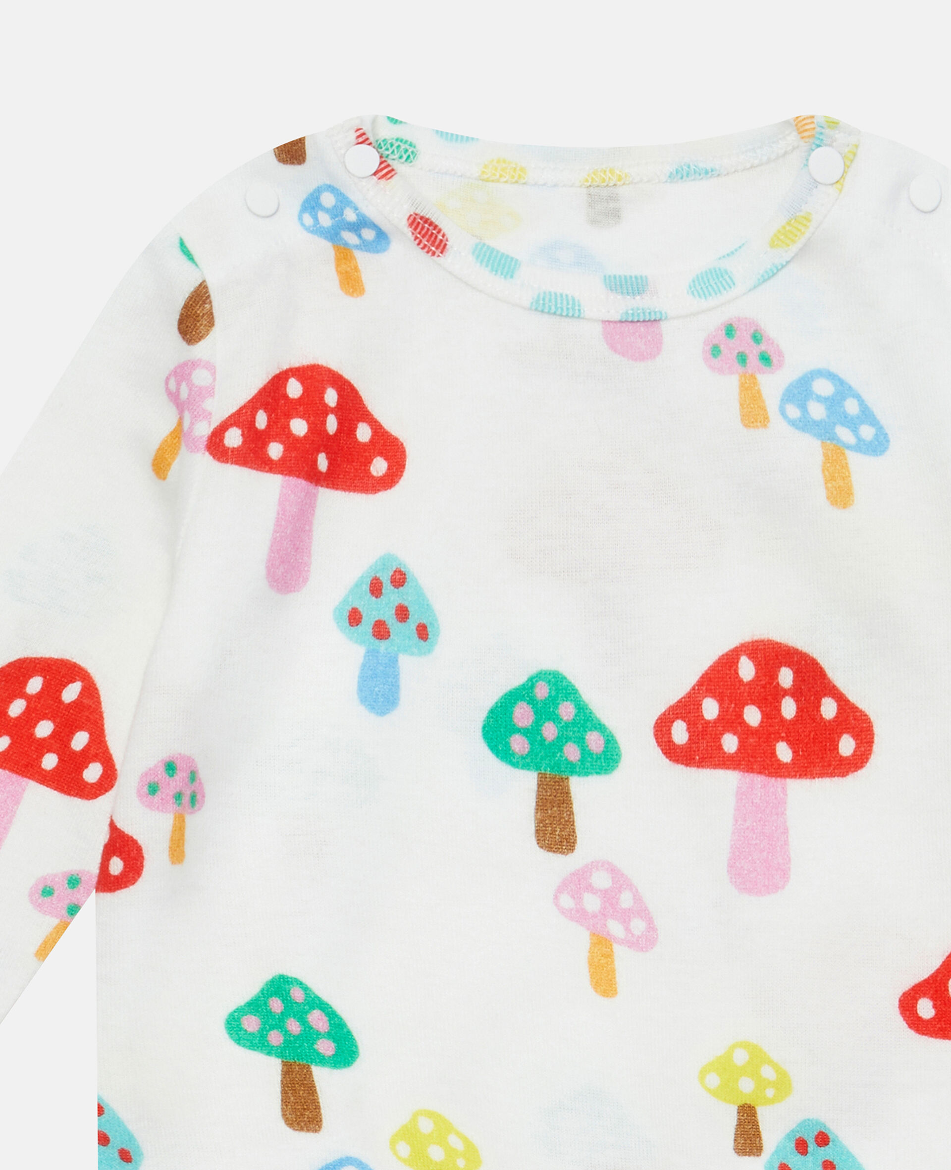 Jersey Cotton Mushroom Print Bodysuit Set-White-large image number 2