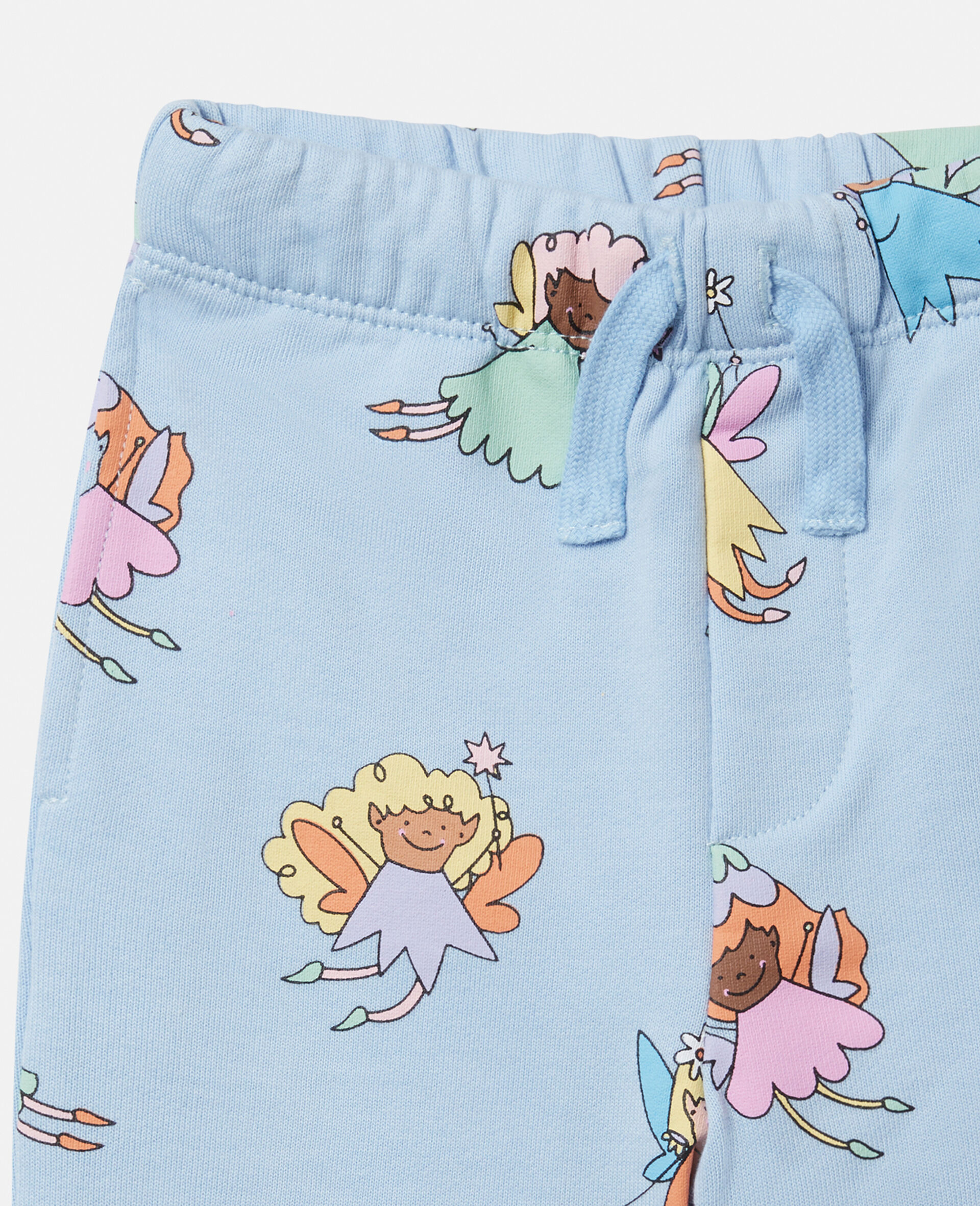Fairies Print Drawstring Sweatpants-Blue-large Fairies Print Drawstring Sweatpants-Blue-large image number 1
