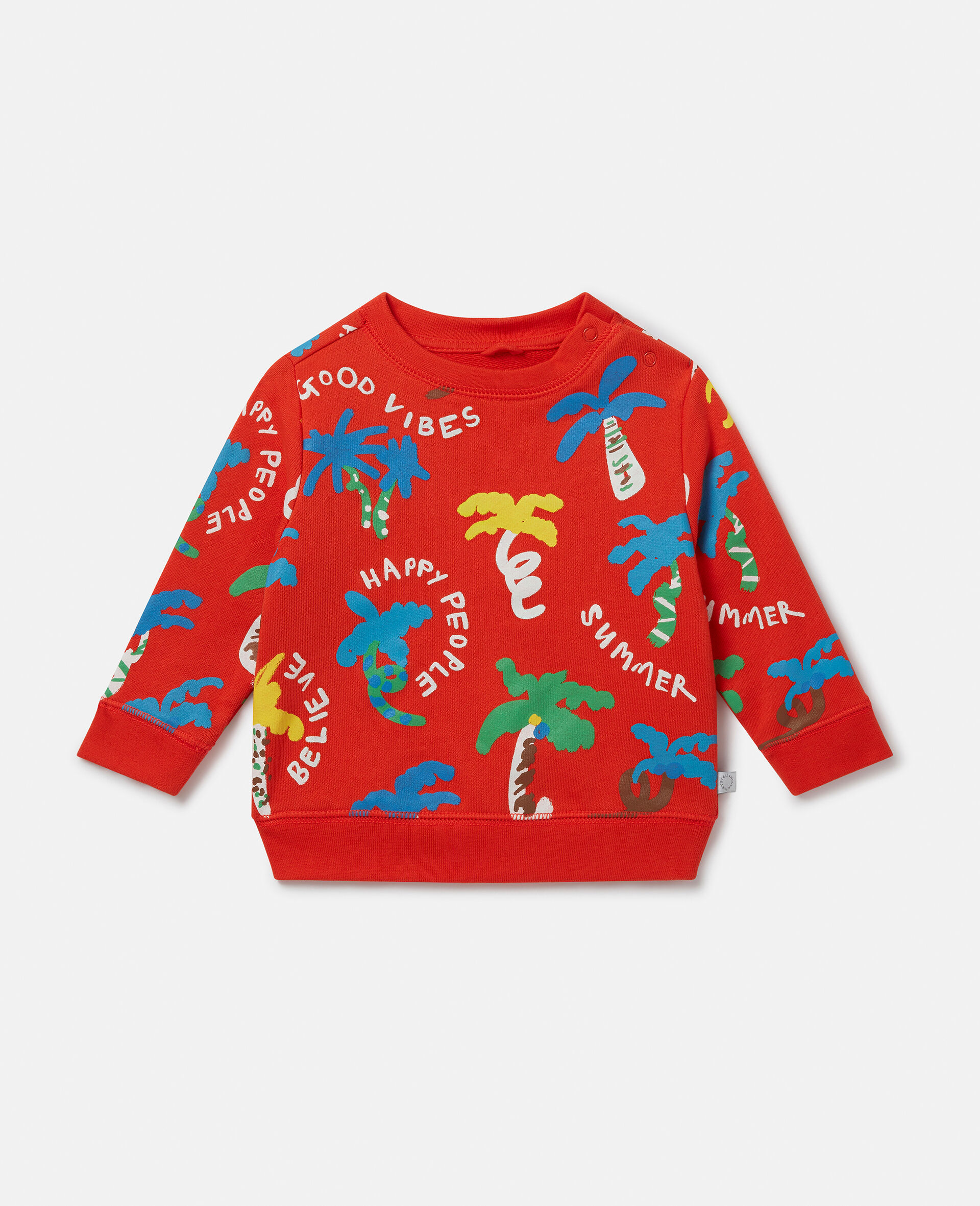 Good Vibes Palm Print Sweatshirt-Red-large image number 0