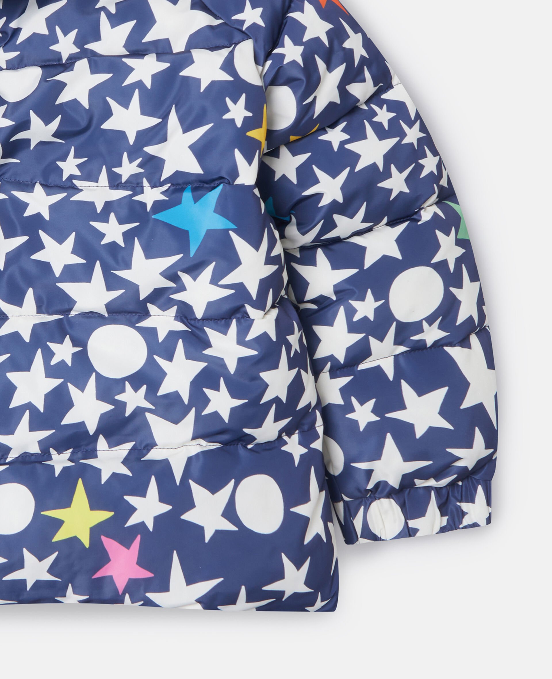 Star Print Hooded Puffer Coat-Blue-large Star Print Hooded Puffer Coat-Blue-large image number 3
