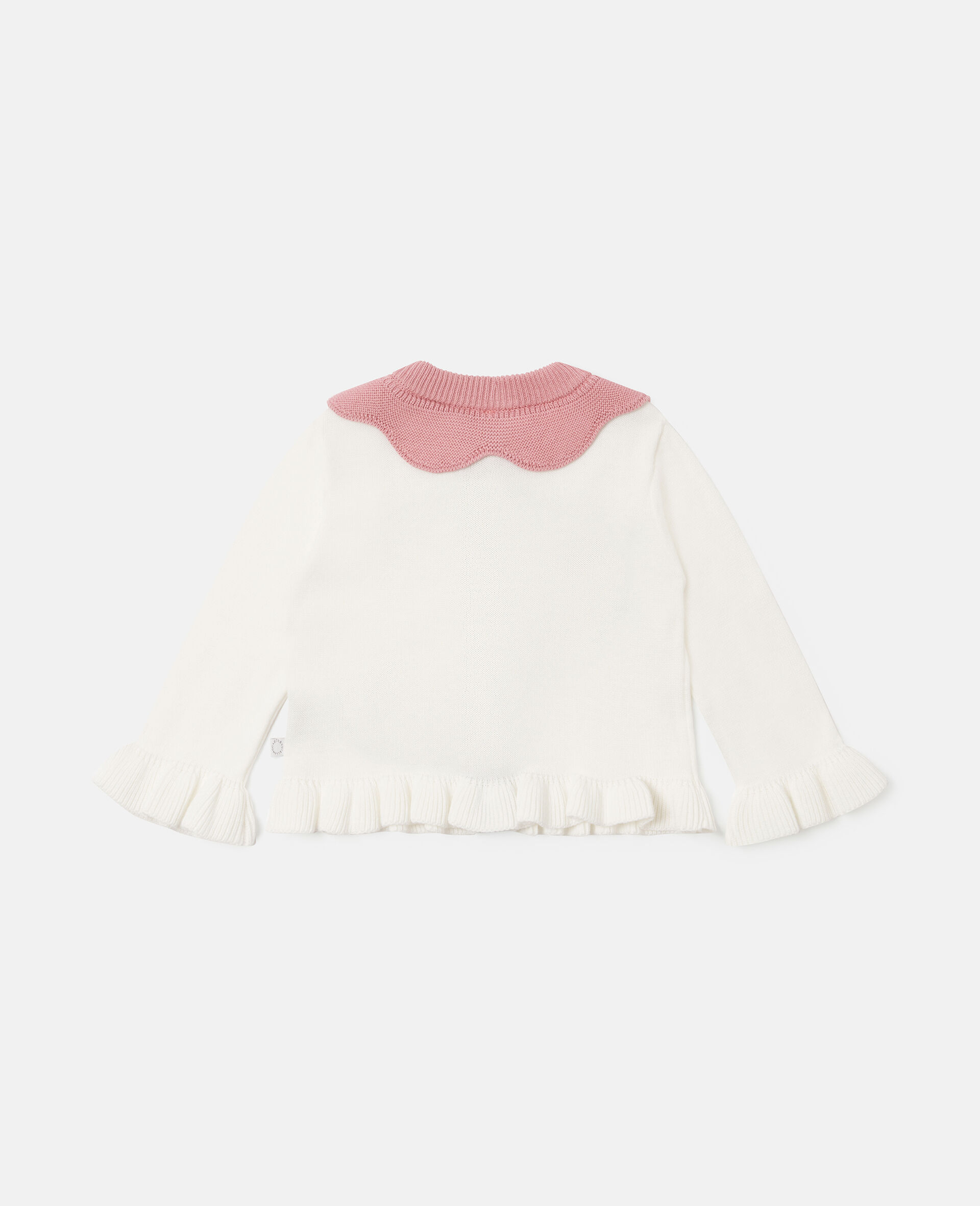 Floral Crochet Knit Cardigan-Cream-large image number 2