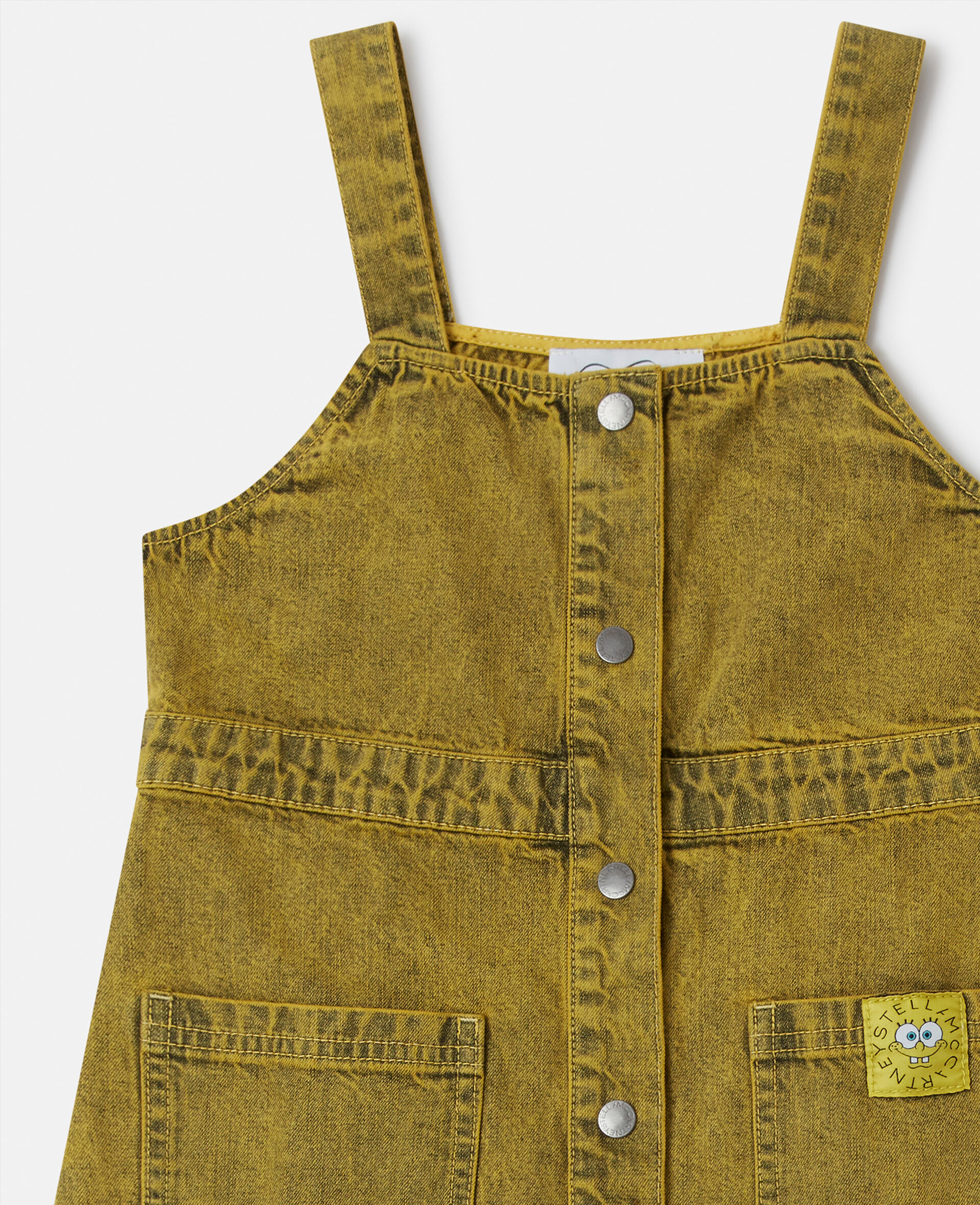 SpongeBob Graphic Denim Dress-Yellow-large SpongeBob Graphic Denim Dress-Yellow-large image number 1