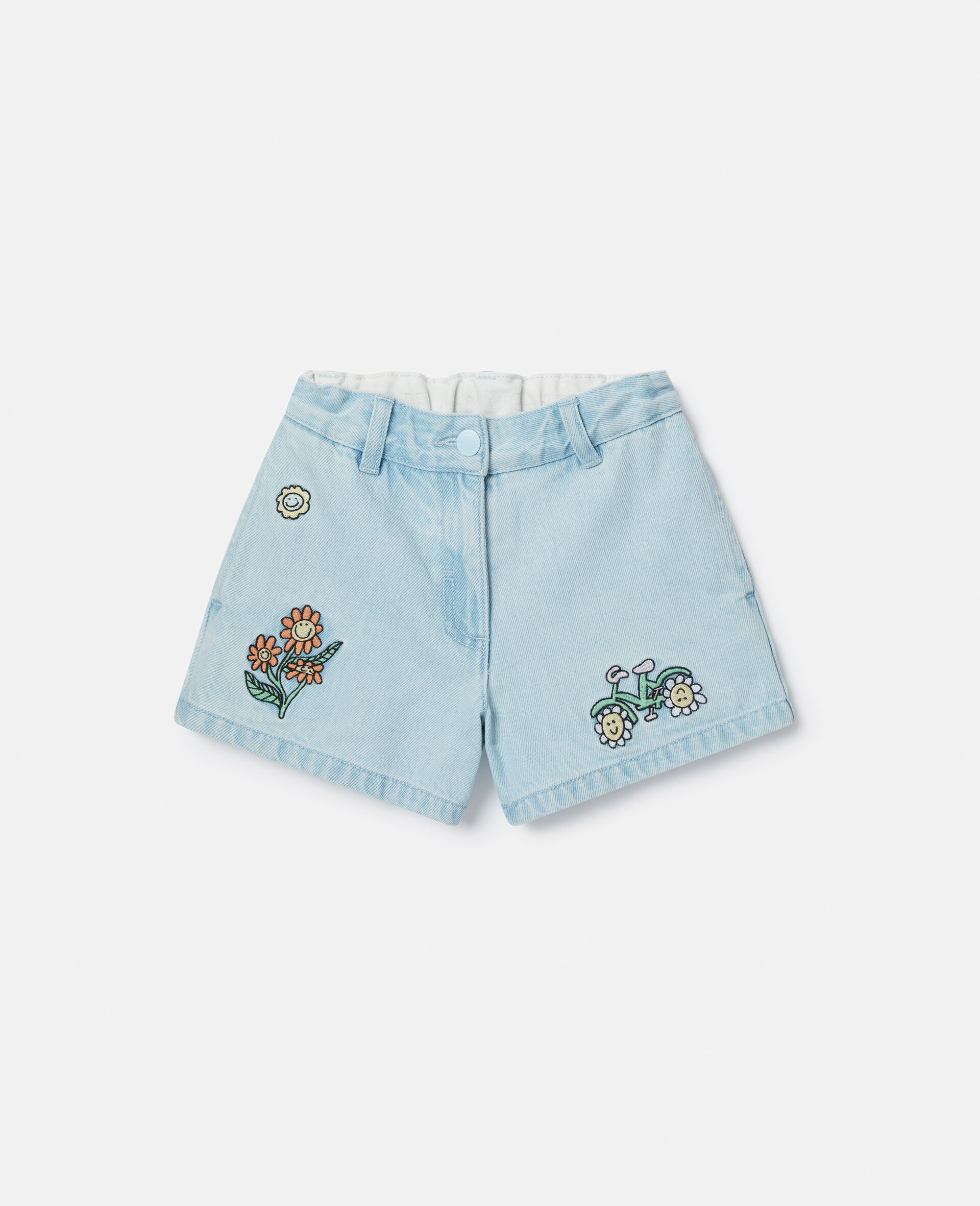 Woodland Friends Denim Shorts-Blue-large image number 0