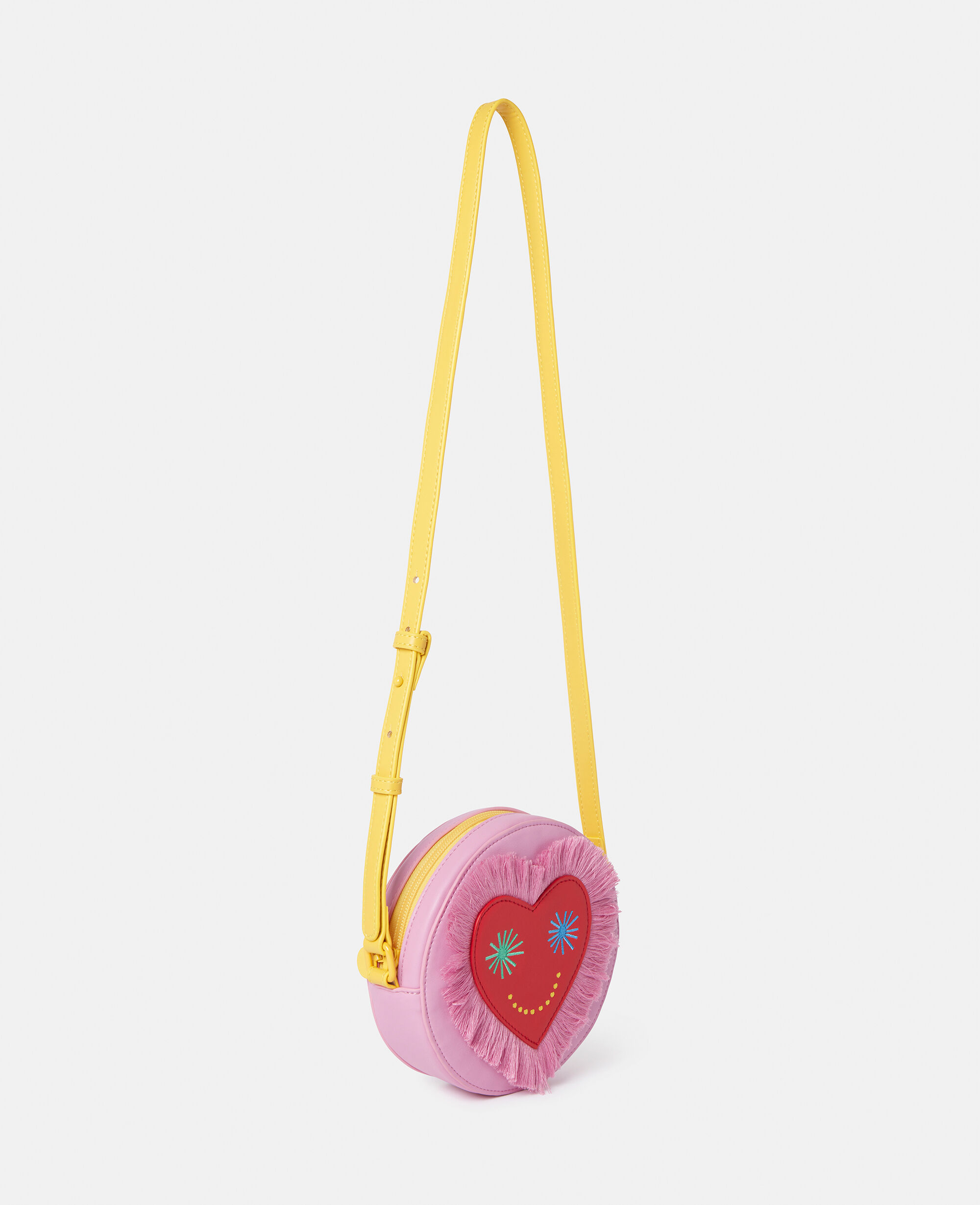 Women Pink Smiling Heart Round Shoulder Bag Stella McCartney GB
