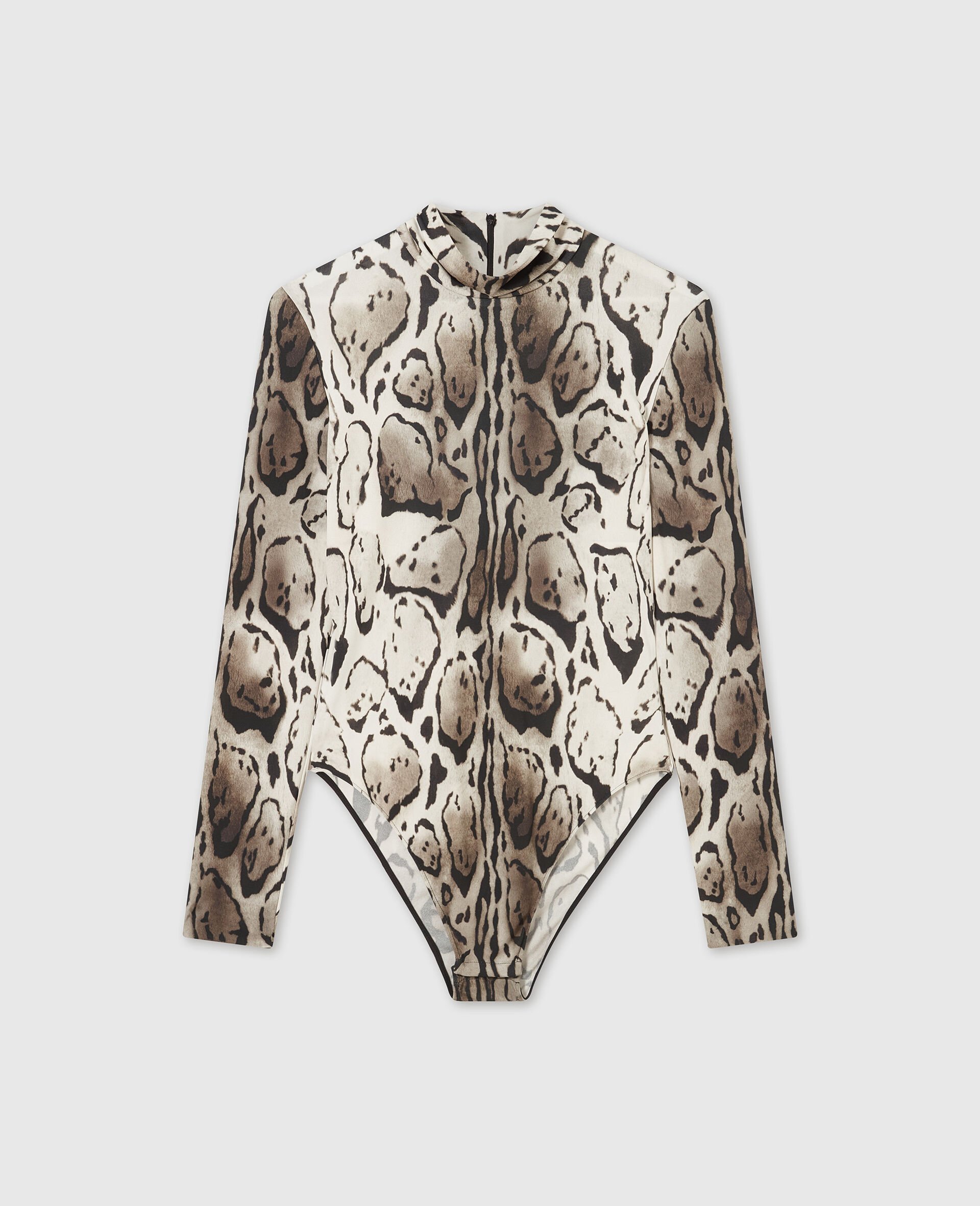 Body à col montant imprimé léopard nuage-Gris-medium