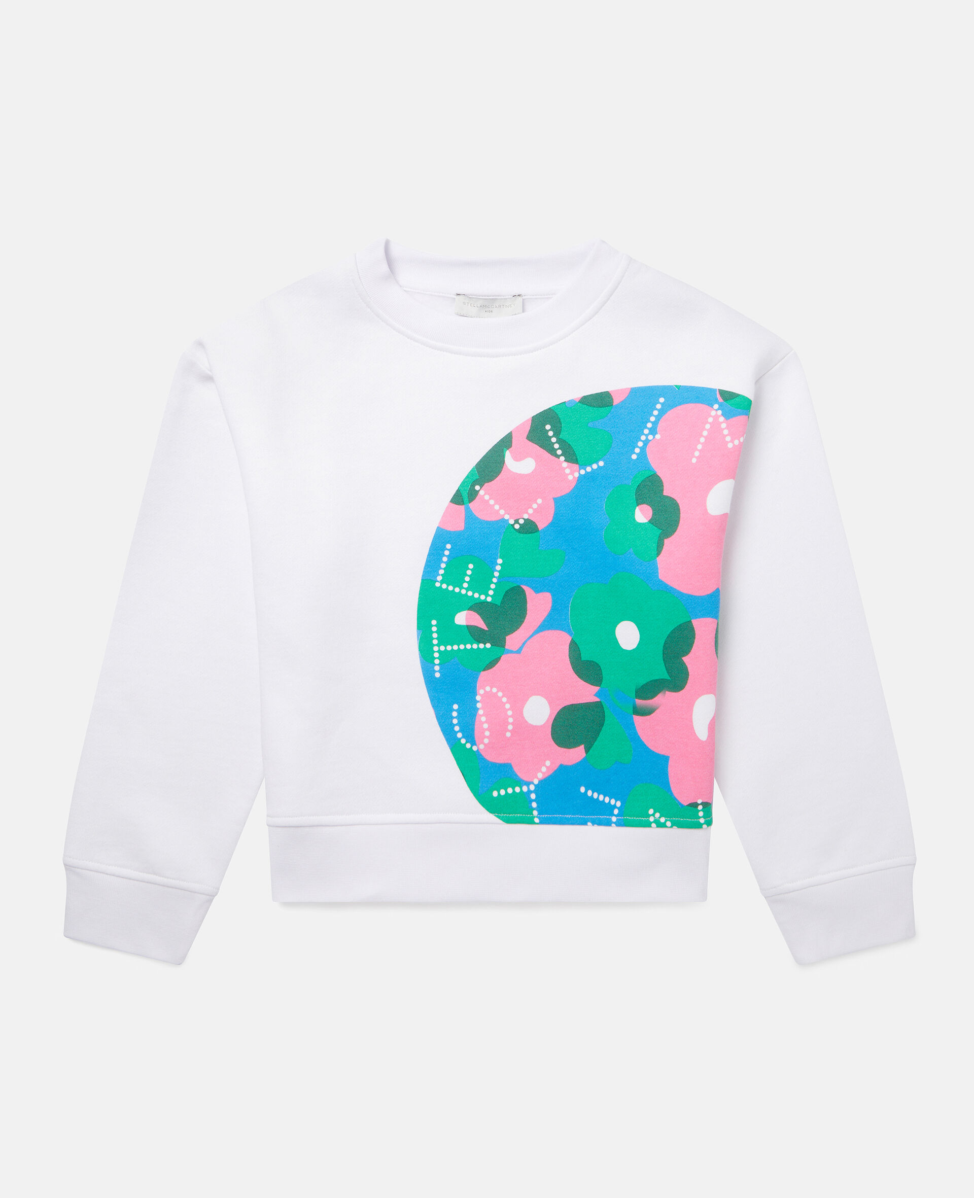Floral Print Active Logo Sweatshirt-White-large