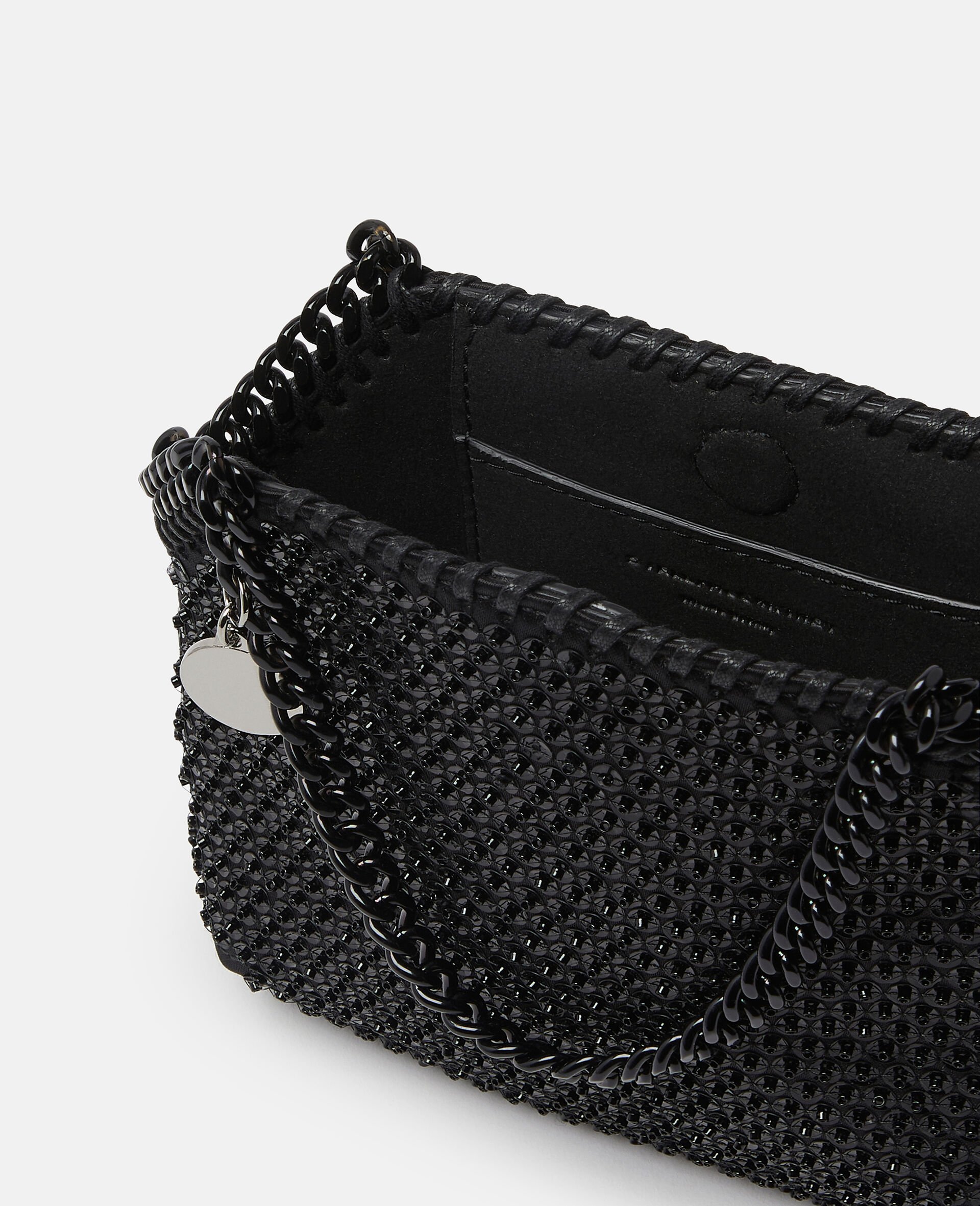 Falabella Sequin Tiny Tote Bag-Black-large image number 5