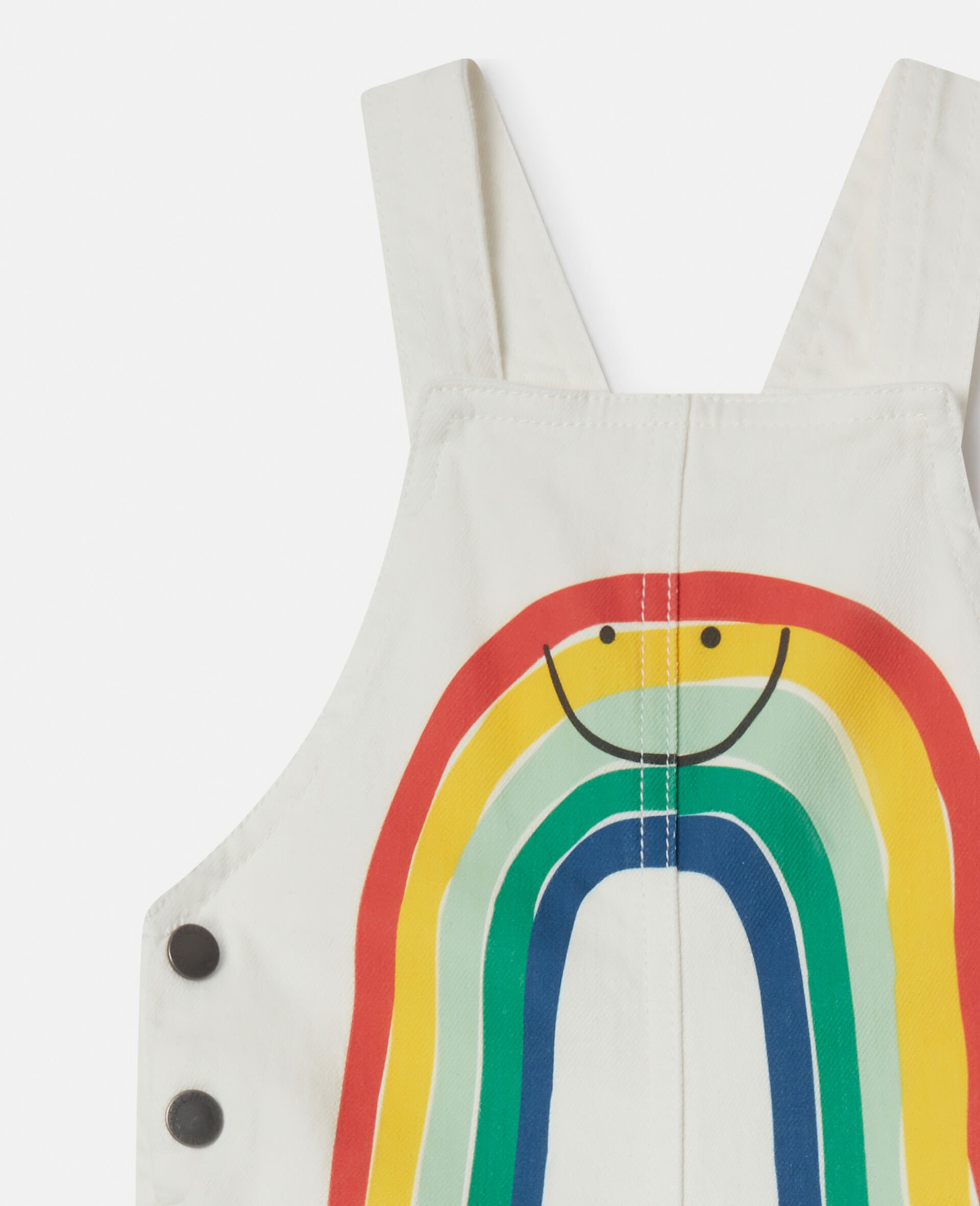 Rollerskate Rainbow Dungarees-Cream-large Rollerskate Rainbow Dungarees-Cream-large image number 1