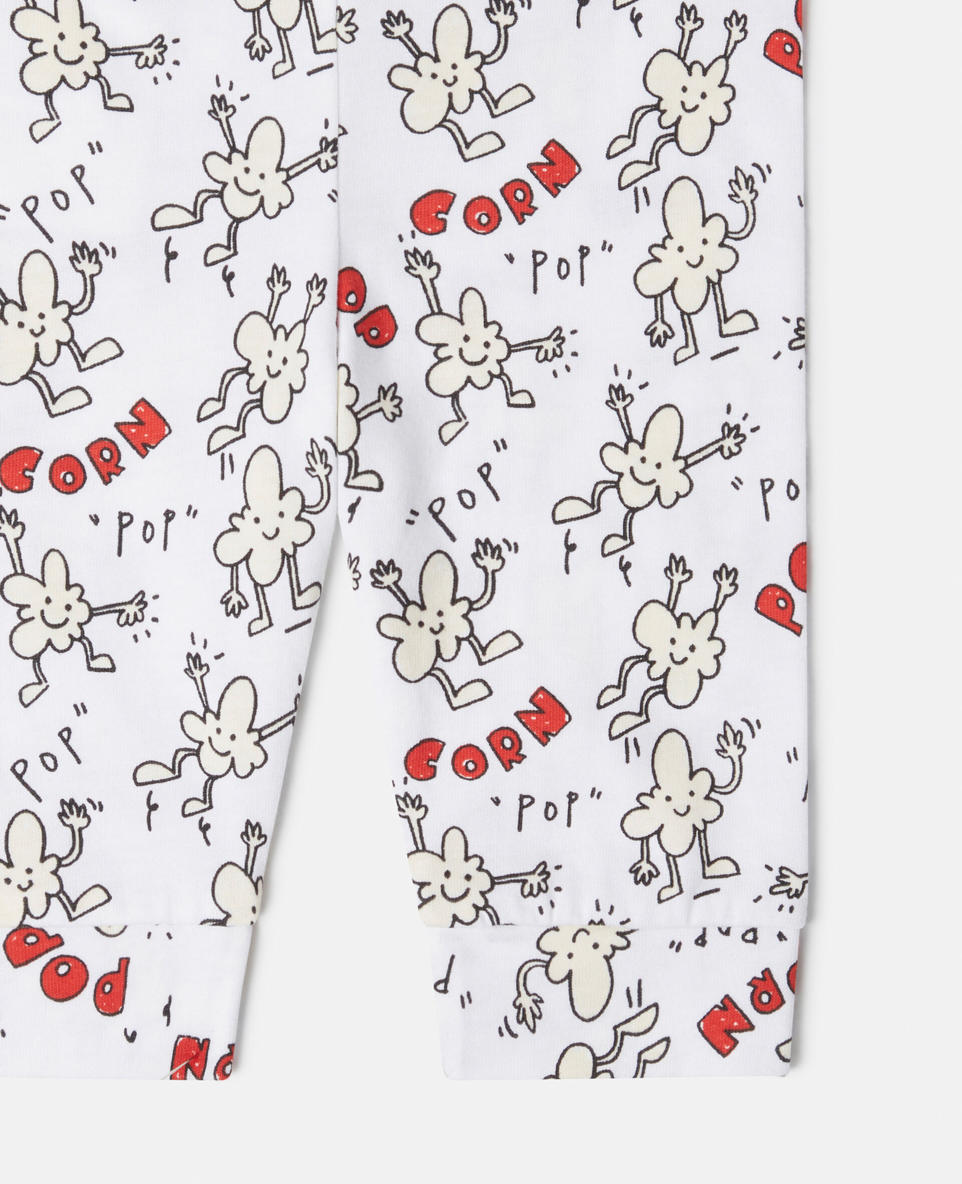 Popcorn Print Leggings-White-large image number 3