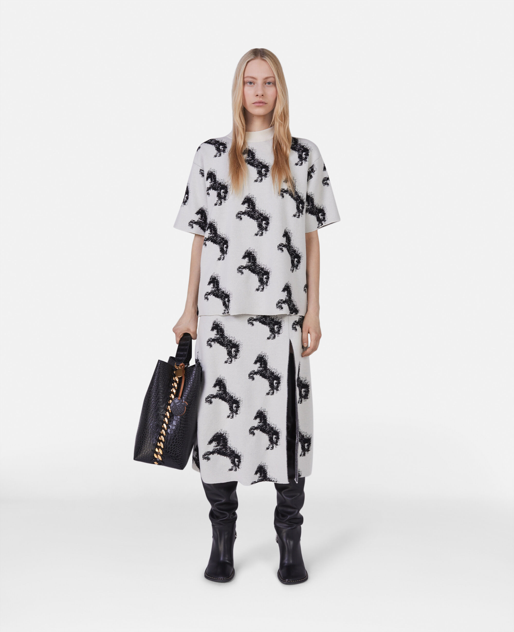 Stella McCartney Kids illustration-style print skirt - White