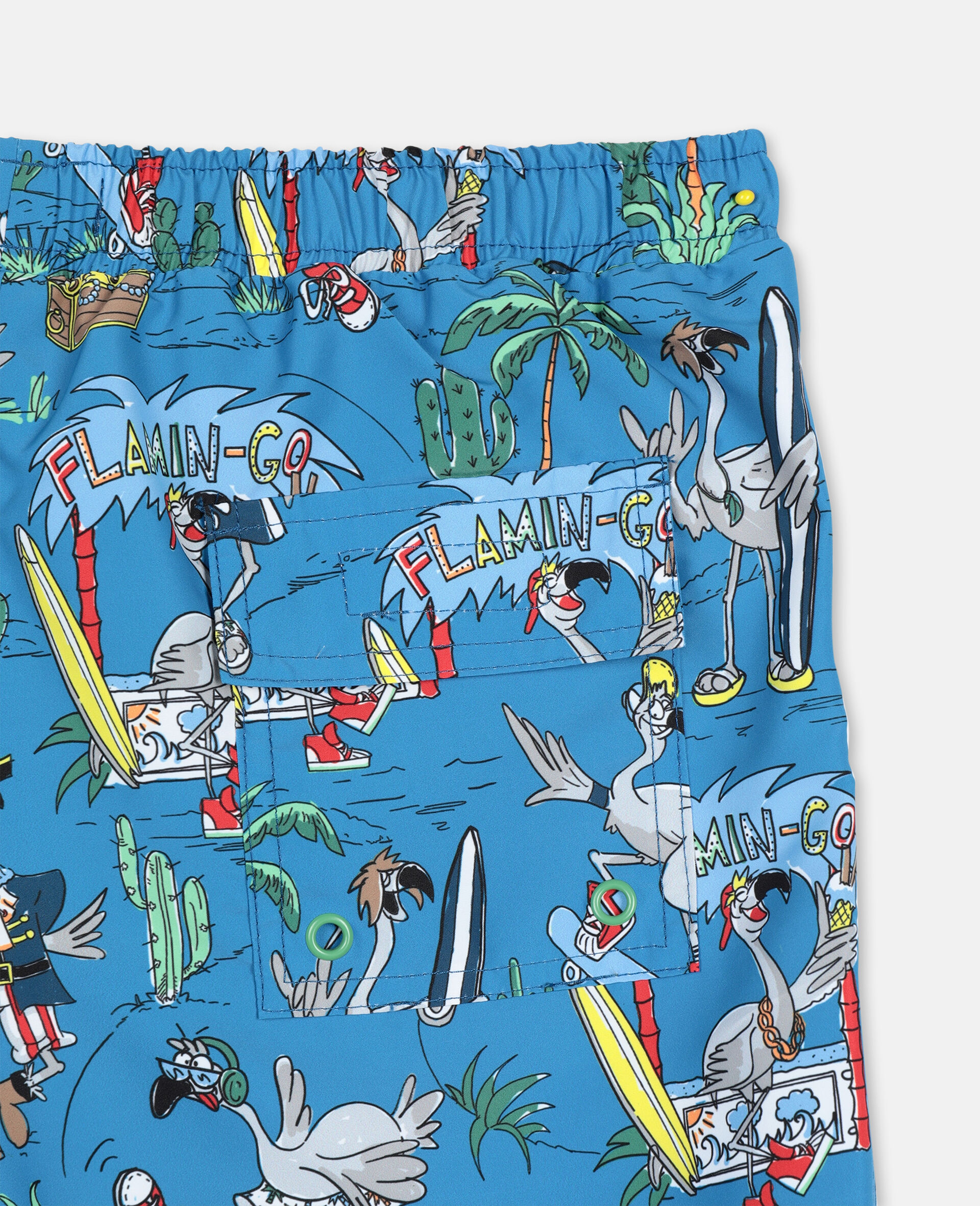 Short de bain  motif  plan te  flamants roses Flamingo Land 