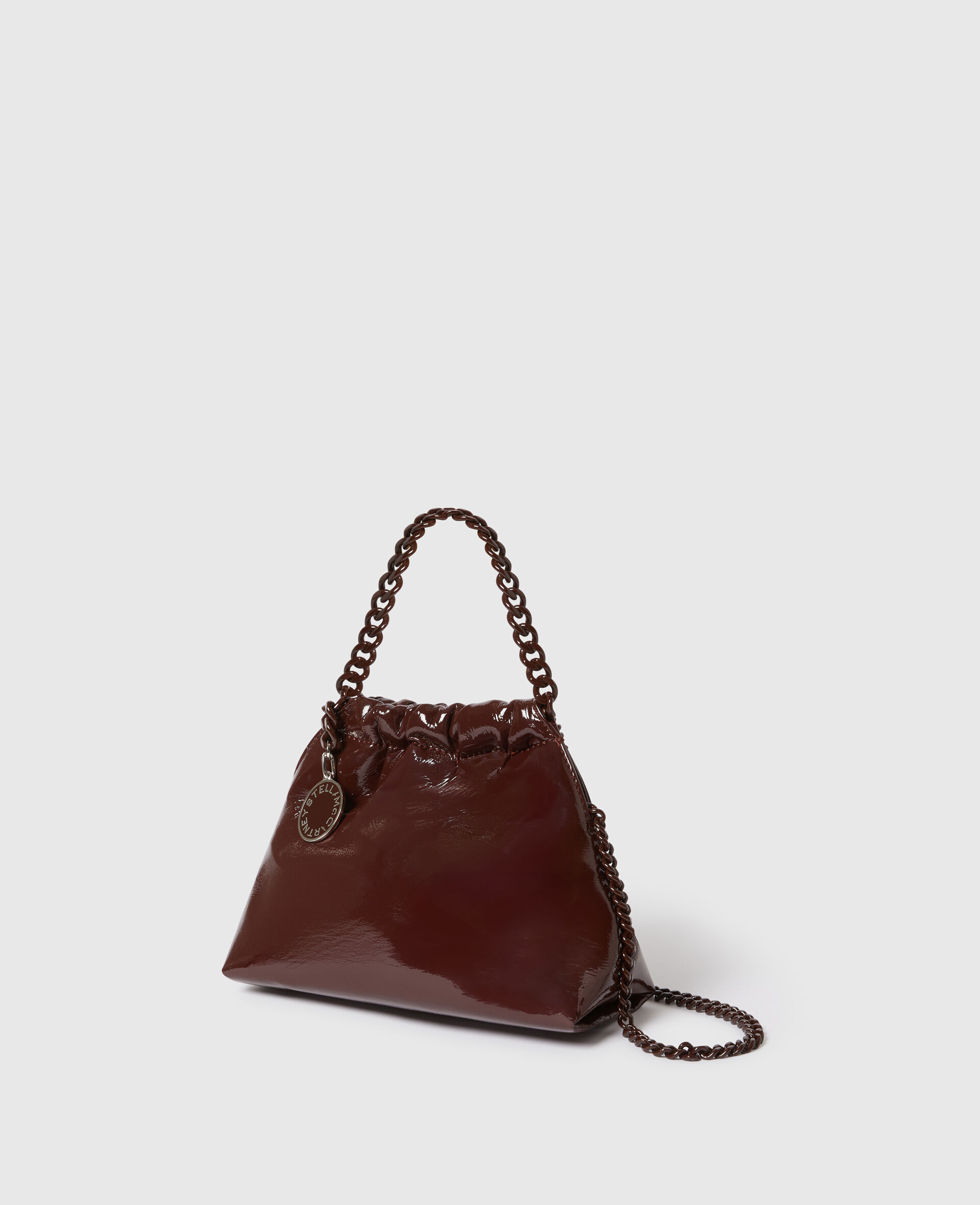 Falabella Patent Drawstring Crossbody Bag-Brown-large image number 2