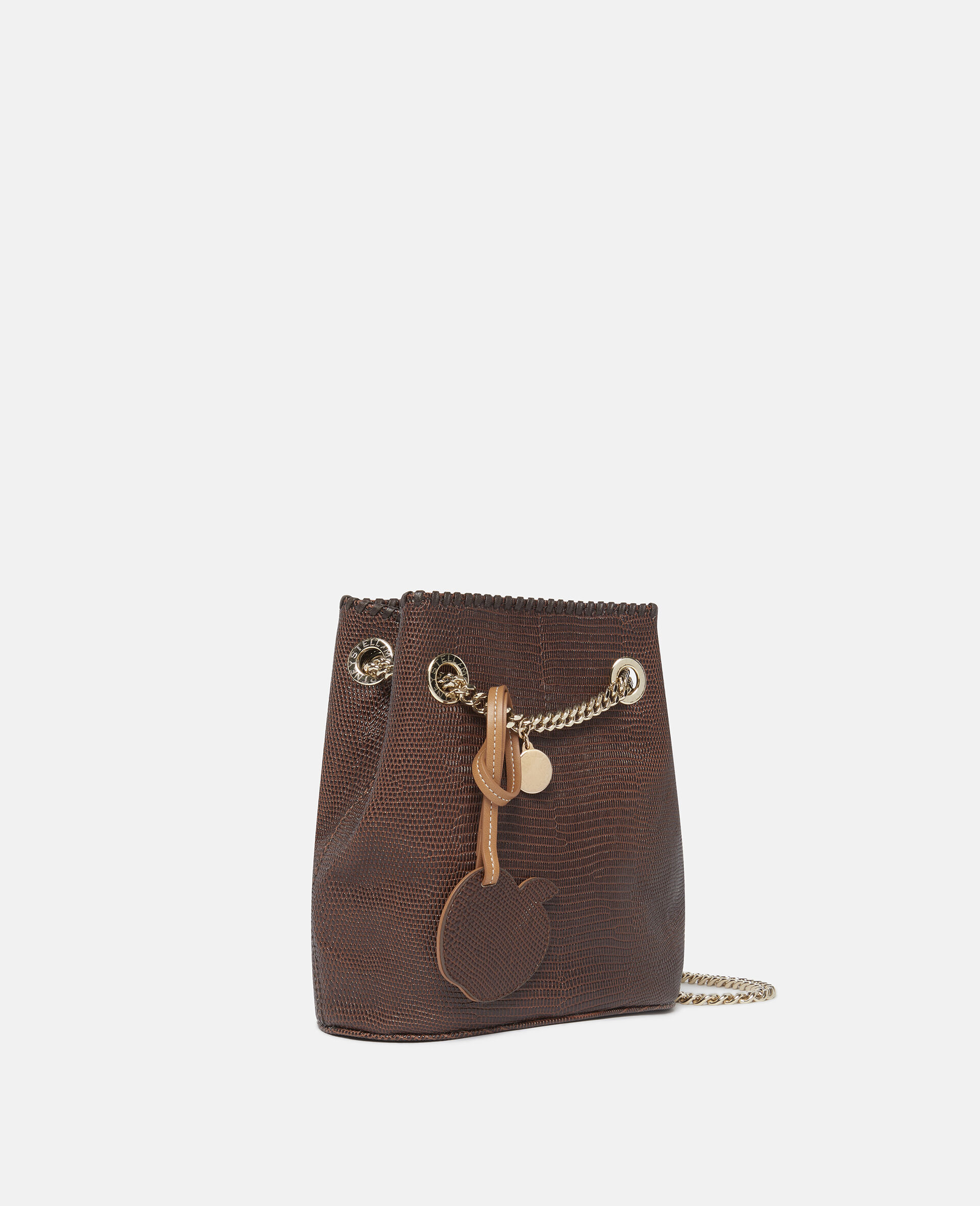 Falabella Scale-Embossed Bucket Bag-Brown-large image number 1