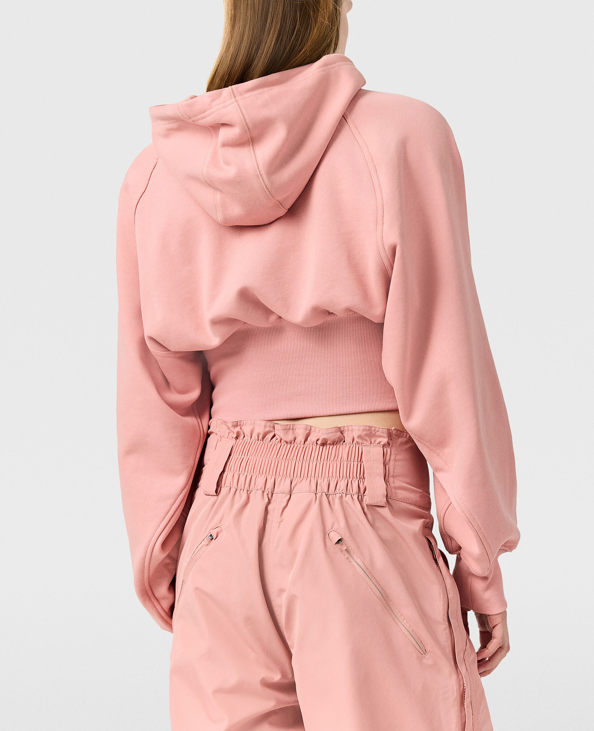Logo Cropped Hoodie-Pink-large image number 3